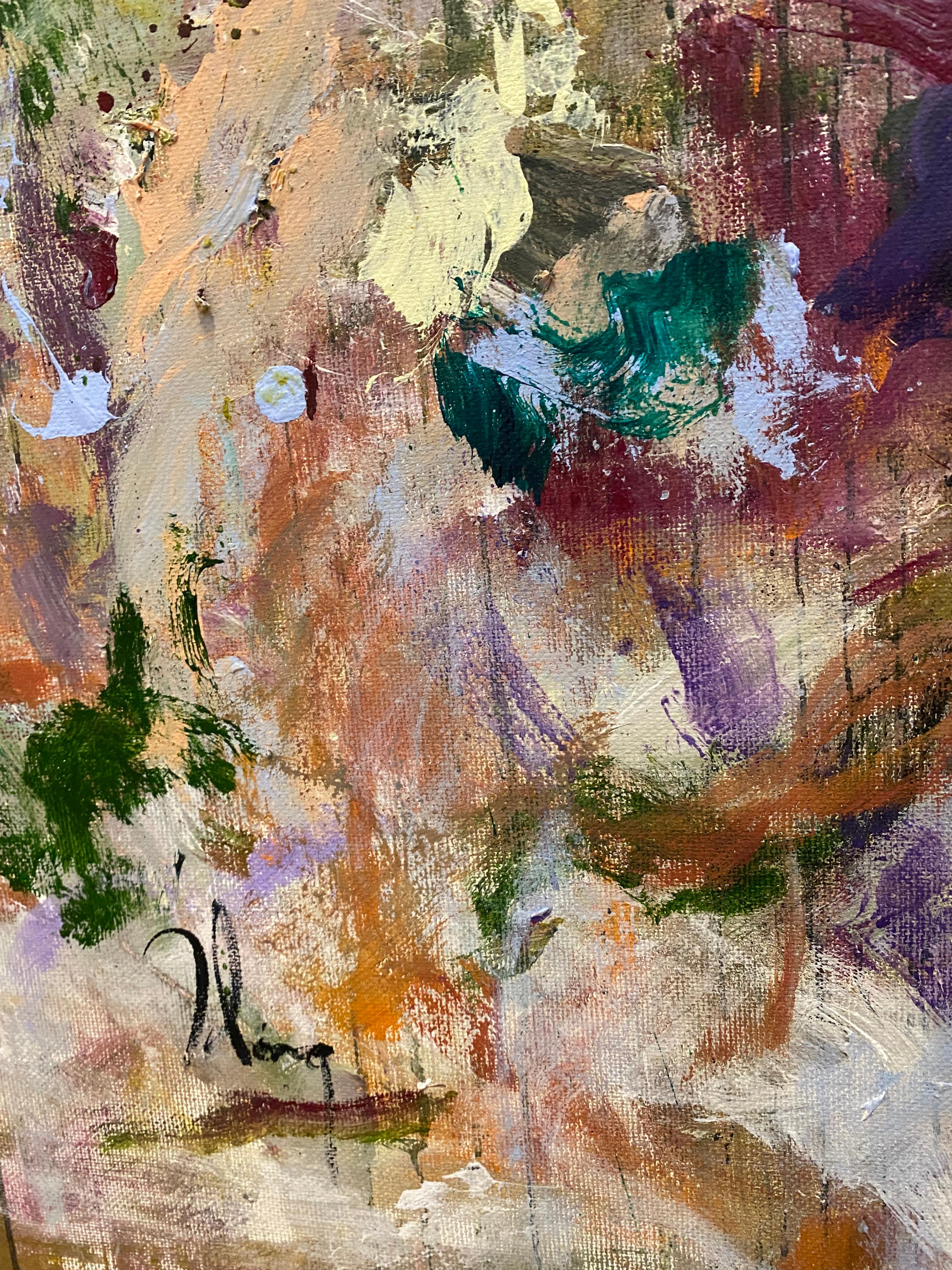 Listen To The Silence, bordeaux, verde, Joan Mitchell, espressionismo, blu in vendita 7