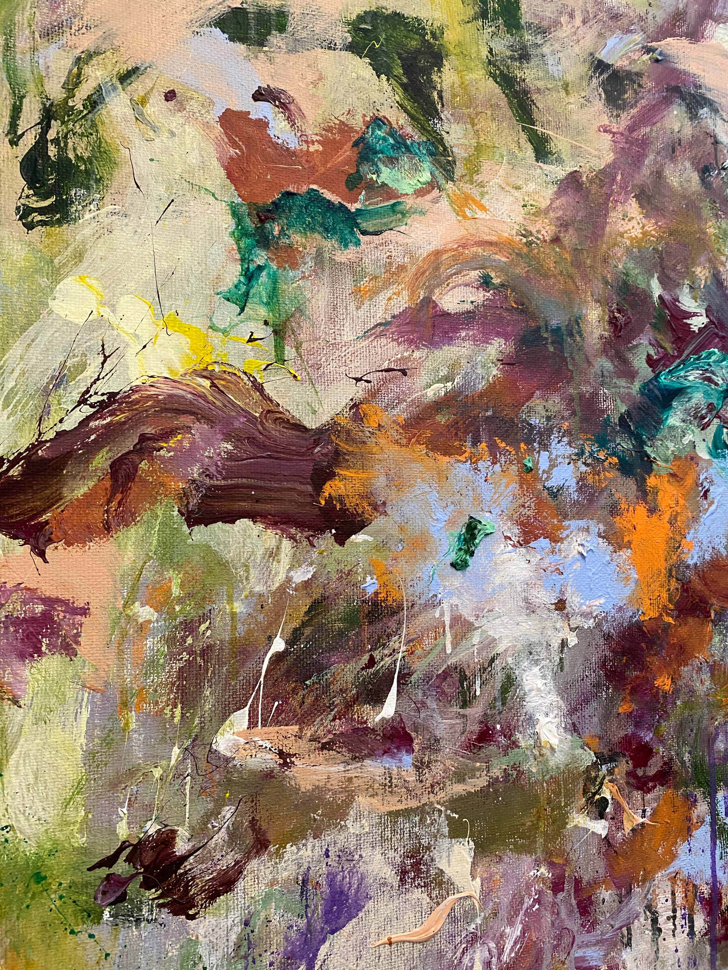 Questo dipinto fa parte di una nuova serie che ho iniziato nell'autunno del 2025, intitolata Contemplazione e Introspezione. In questa serie esploro la profonda relazione tra la natura e l'esperienza umana. La collezione presenta opere contemporanee