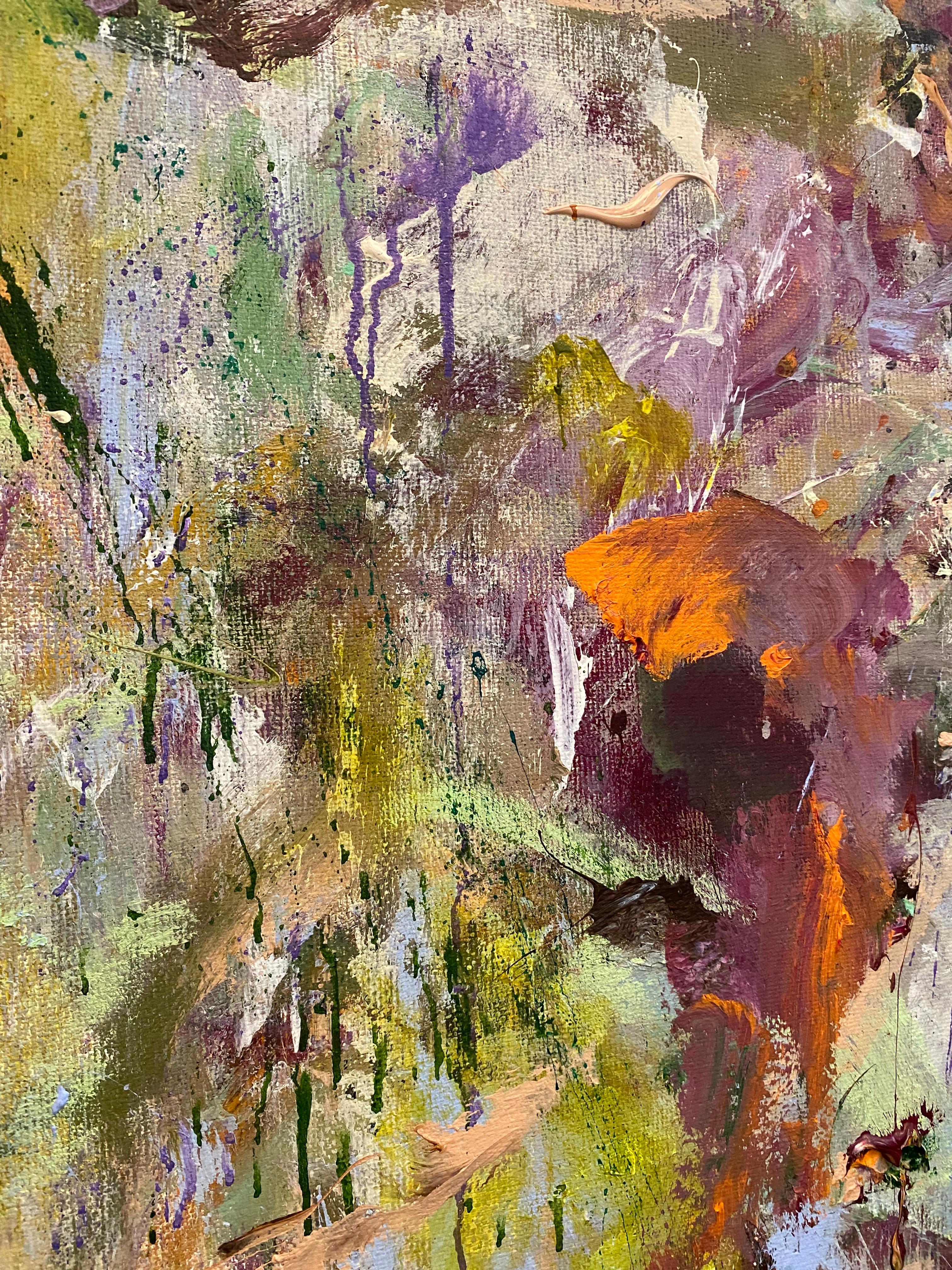 Listen To The Silence, bordeaux, verde, Joan Mitchell, espressionismo, blu in vendita 1