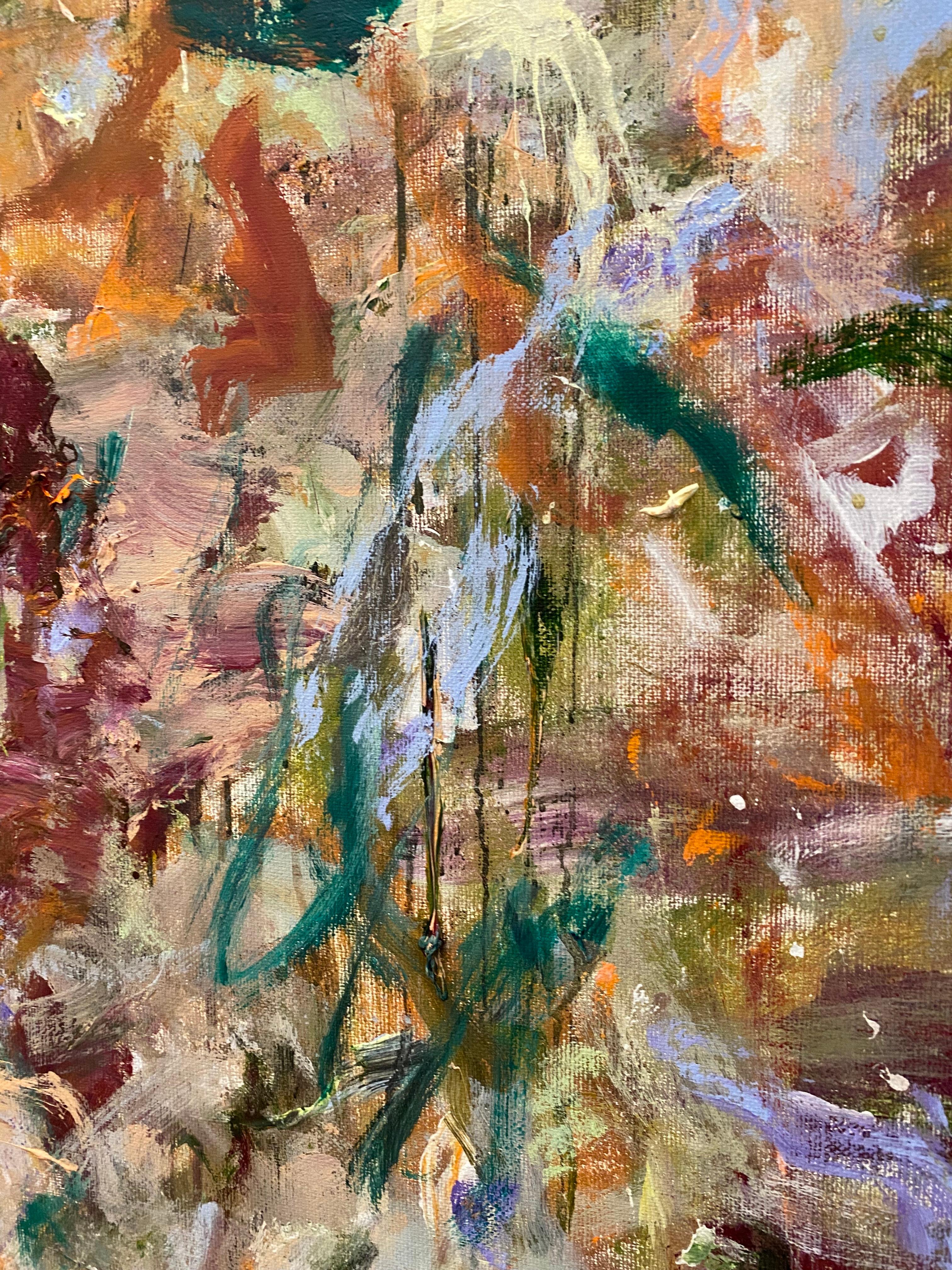 Listen To The Silence, bordeaux, verde, Joan Mitchell, espressionismo, blu in vendita 2