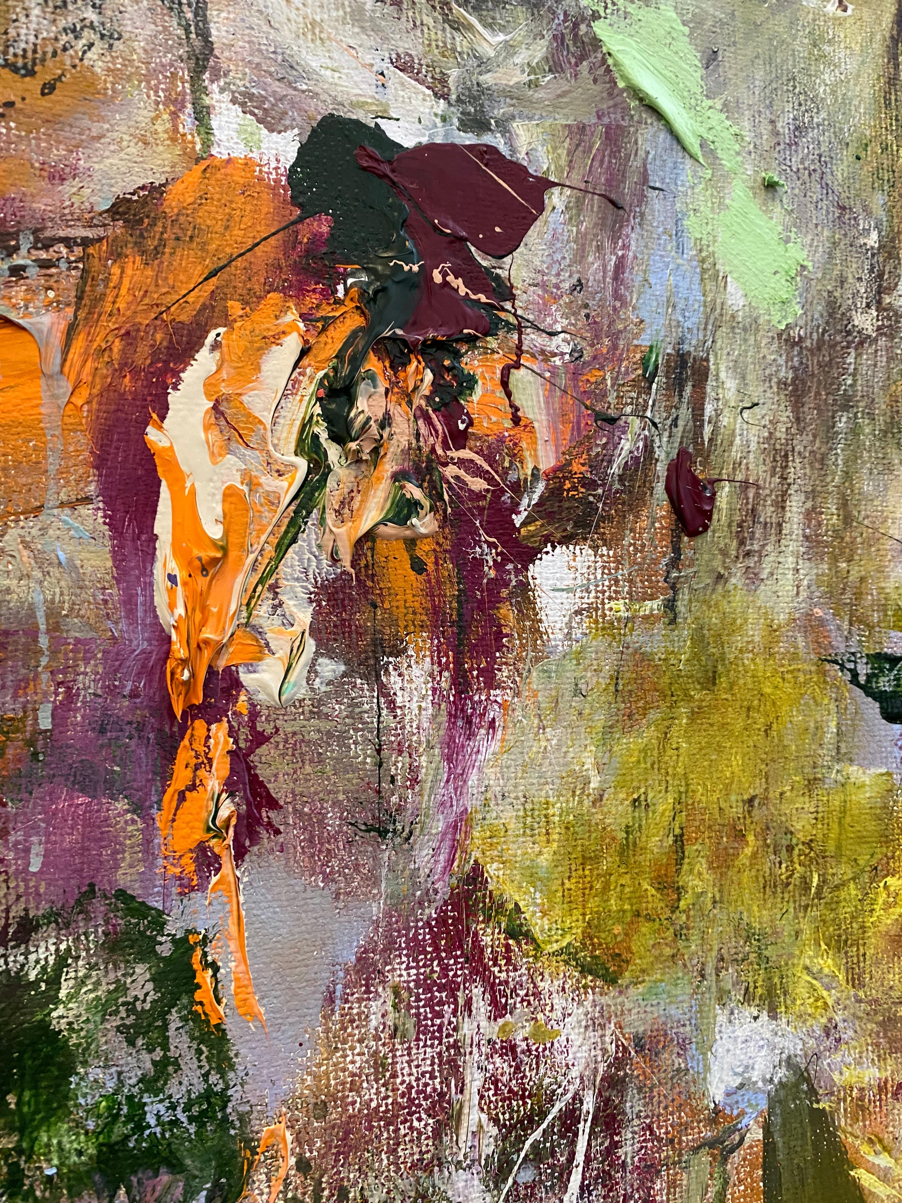 Listen To The Silence, bordeaux, verde, Joan Mitchell, espressionismo, blu in vendita 3