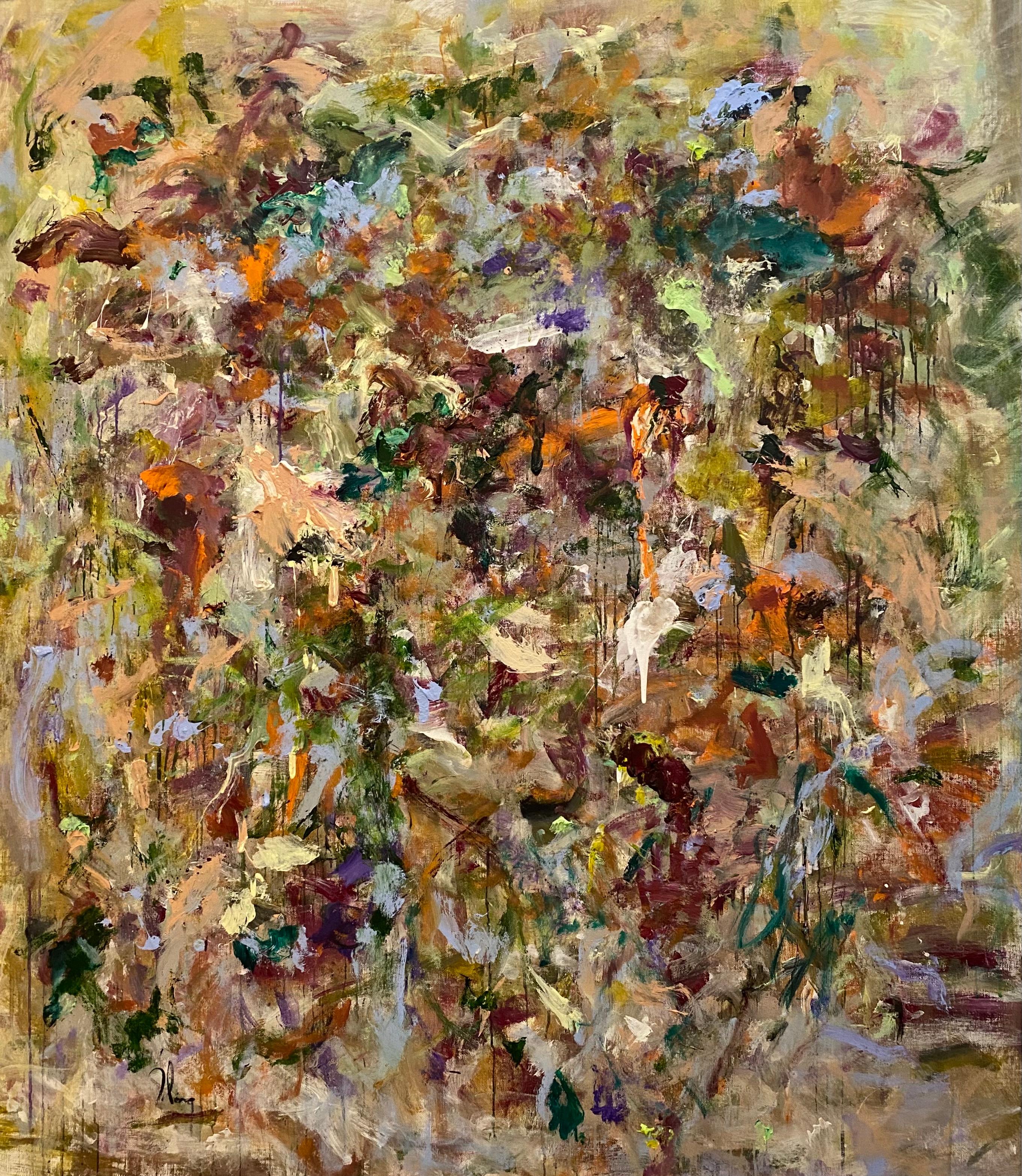 Listen To The Silence, bordeaux, verde, Joan Mitchell, espressionismo, blu