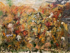 Love Like A Forest Fire, orange, flowers, orange, red, green, joan mitchell