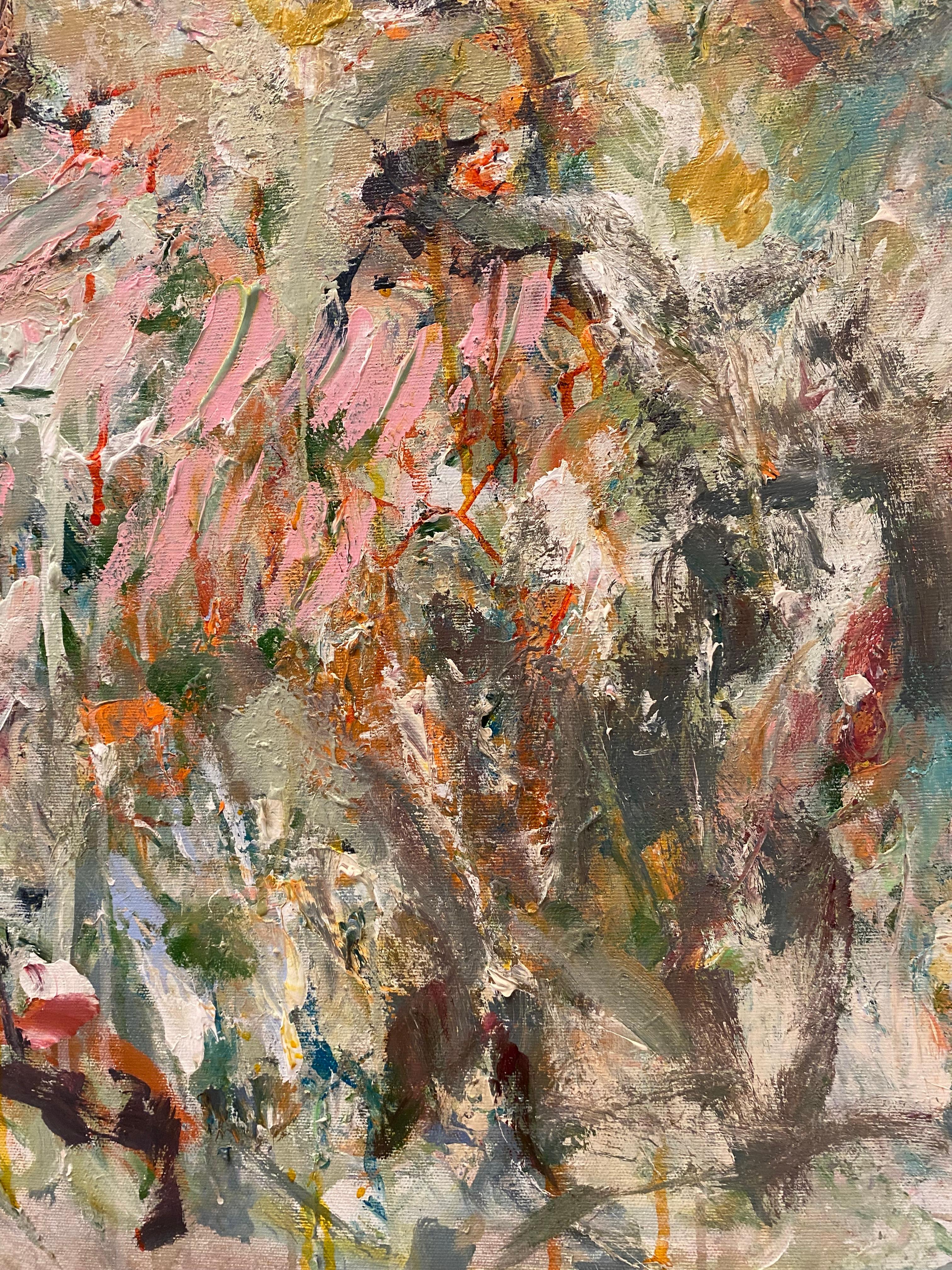 Dieses Gemälde ist Teil einer neuen Serie, die ich im Herbst 2025 unter dem Titel Kontemplation und Introspektion begonnen habe. In dieser Serie untersuche ich die tiefe Beziehung zwischen der Natur und der menschlichen Erfahrung. Die Kollektion