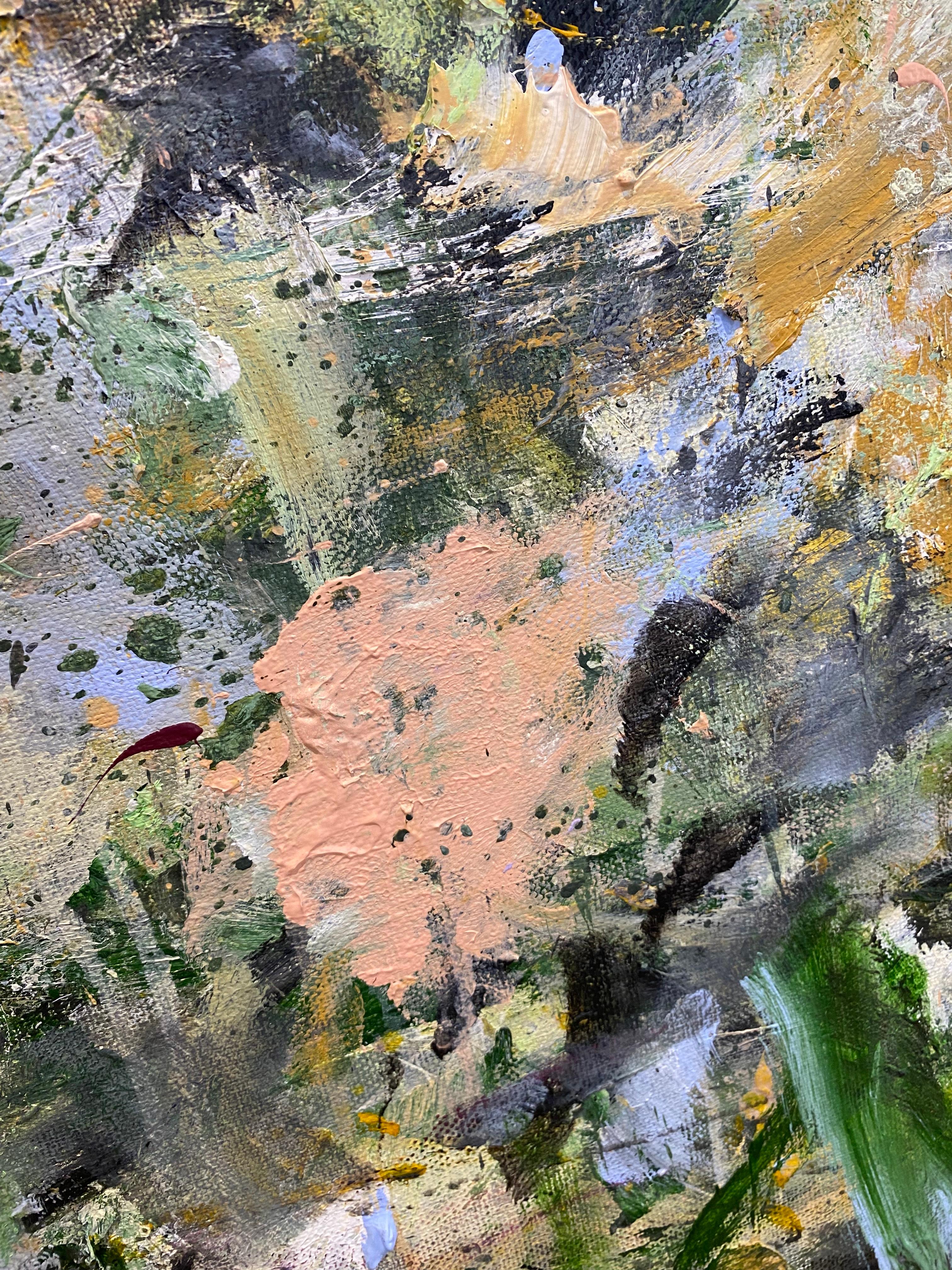 Talk, Blau, Blumen, Landschaft, Rosa, Violett, Grün, Gold im Angebot 1