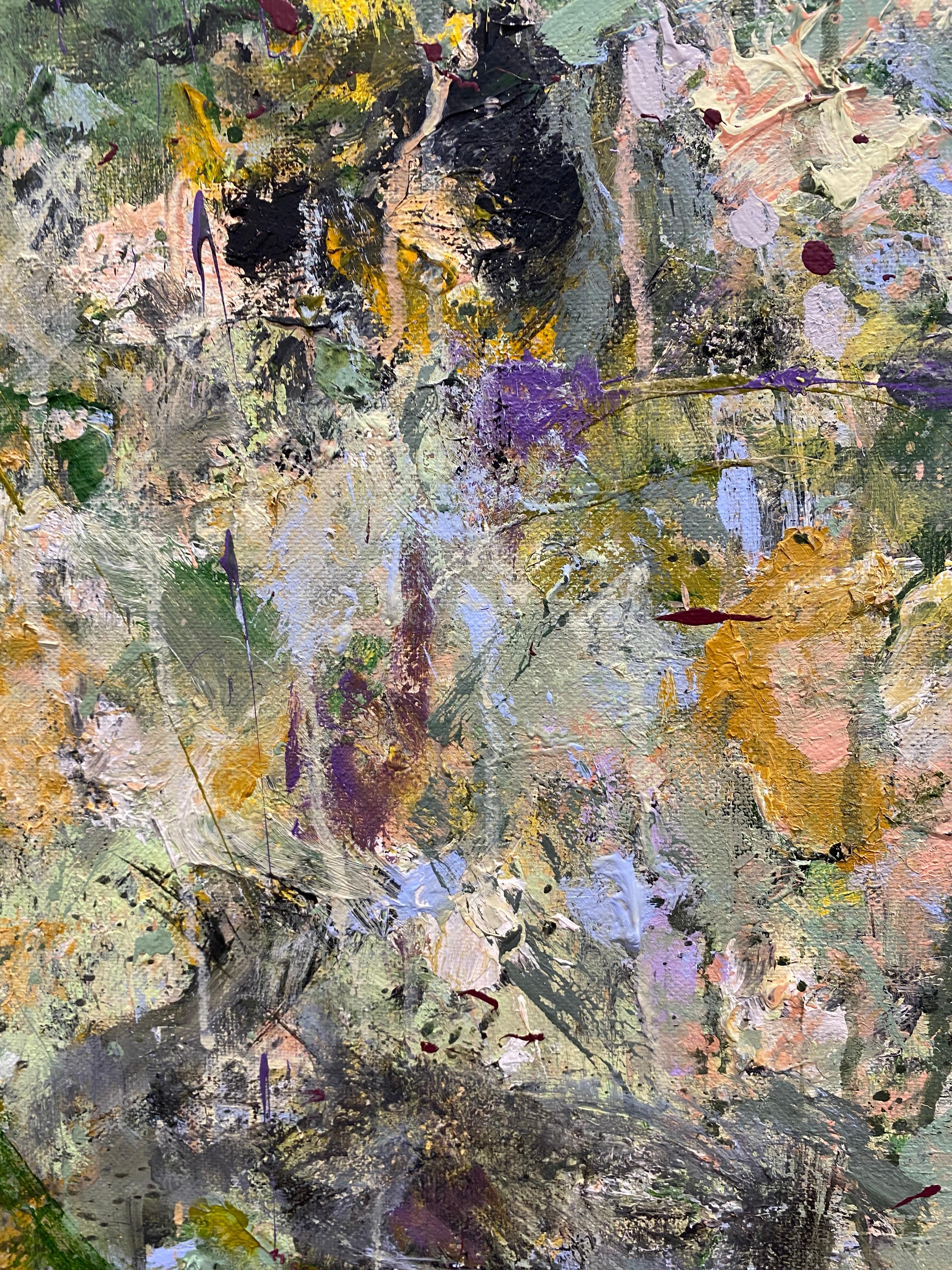 Talk, Blau, Blumen, Landschaft, Rosa, Violett, Grün, Gold im Angebot 2