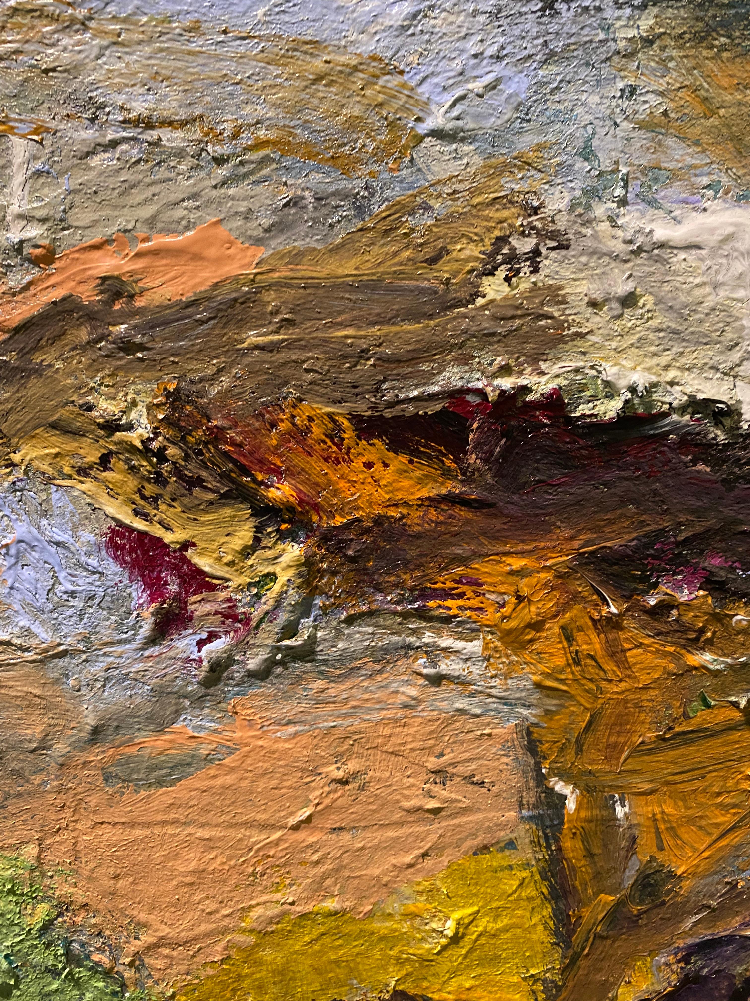 Tension Of A Dream, astratto, audace, dichiarazione, de Kooning, texture, acqua, blu in vendita 1