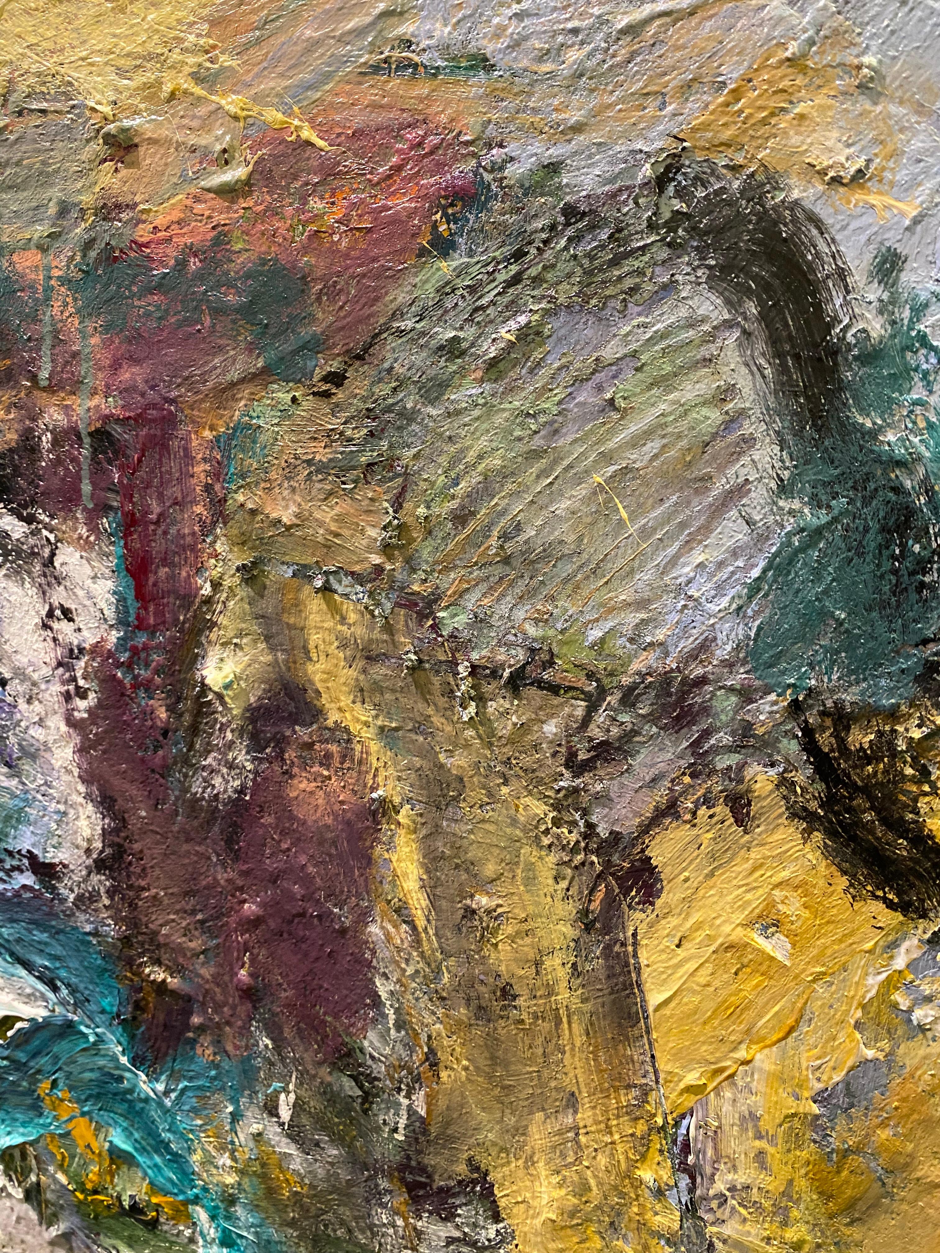 Tension Of A Dream, astratto, audace, dichiarazione, de Kooning, texture, acqua, blu in vendita 2