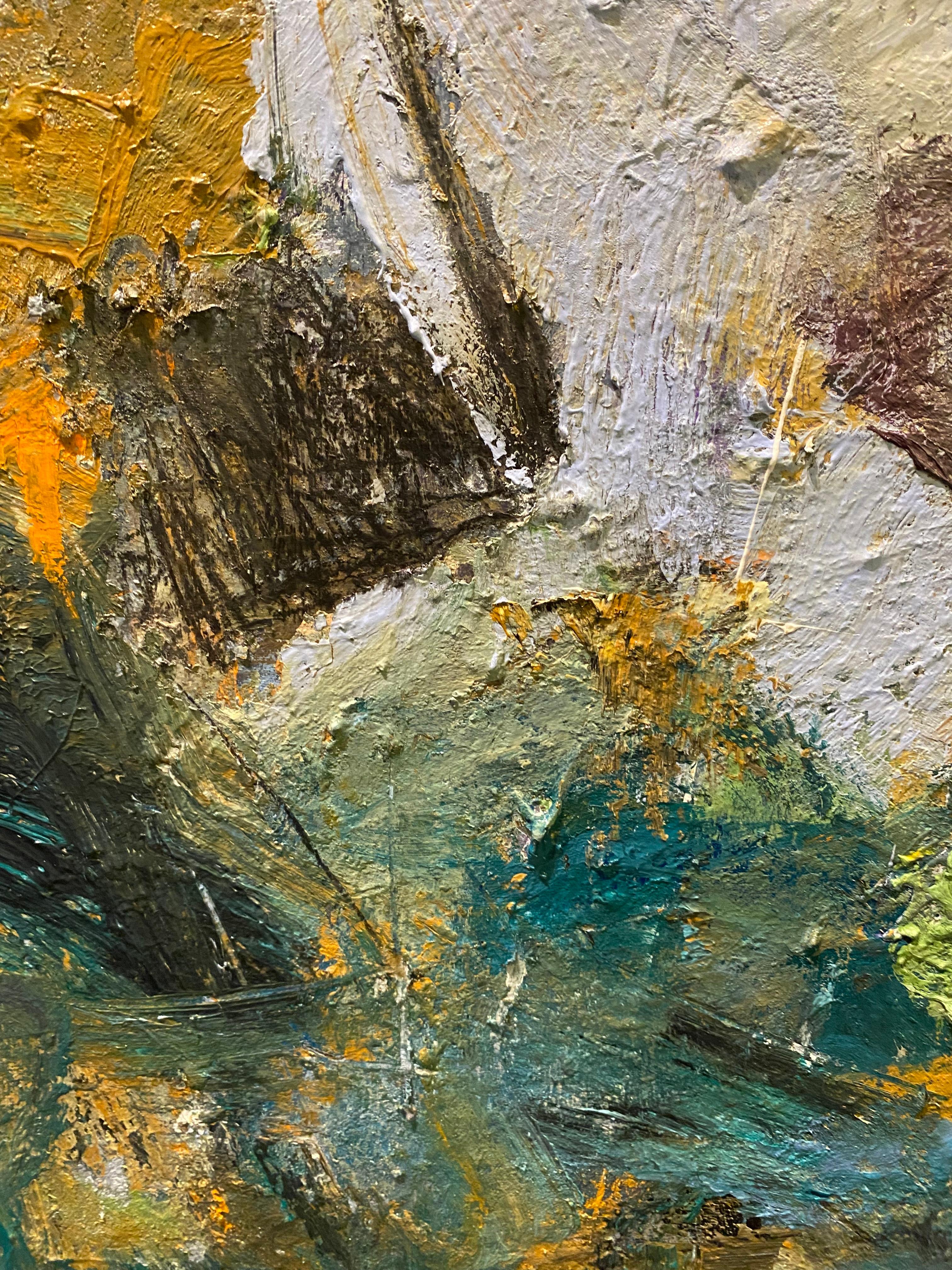 Tension Of A Dream, astratto, audace, dichiarazione, de Kooning, texture, acqua, blu in vendita 3