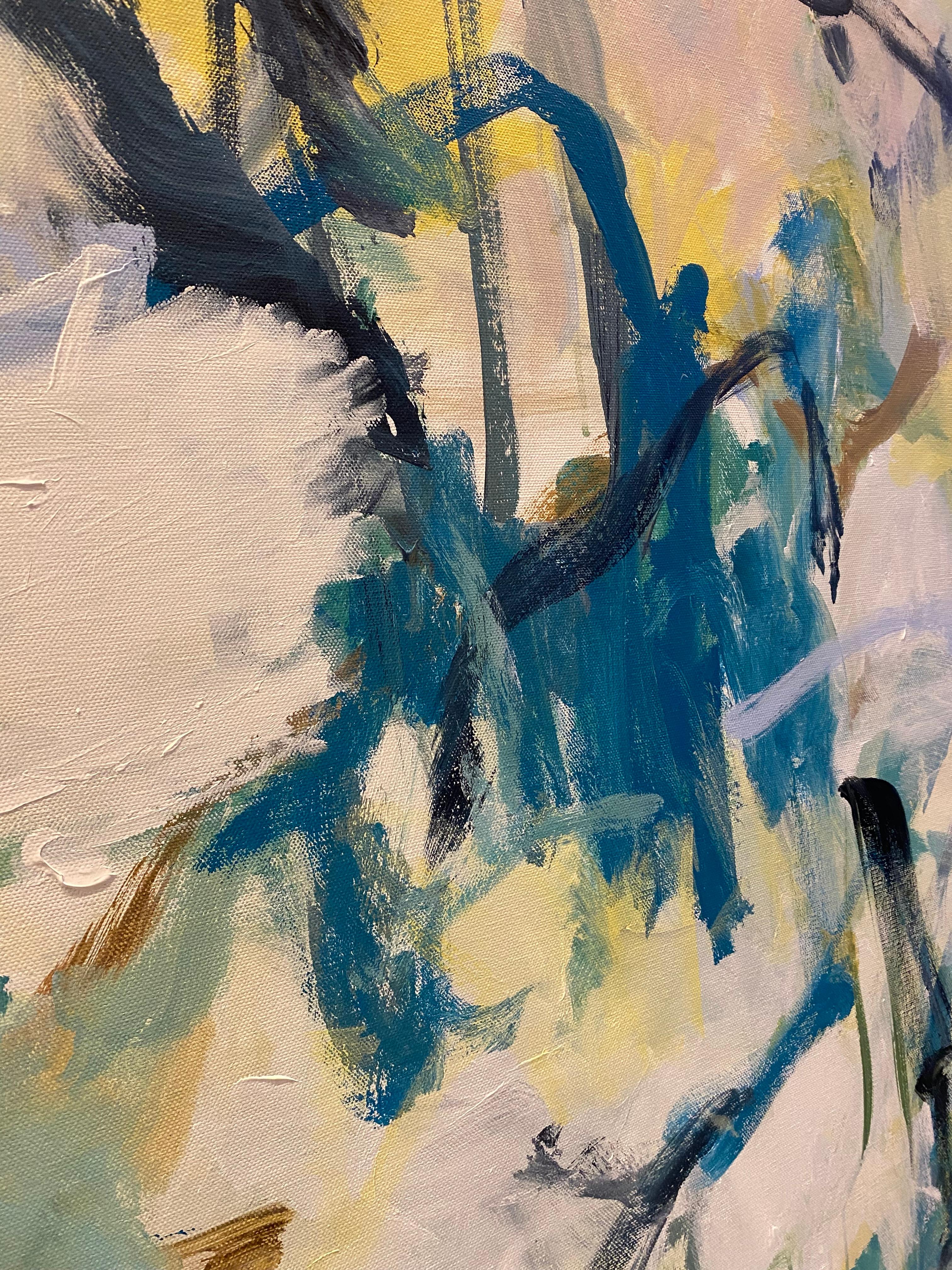 The Song Of Rain, soft, joan Mitchell, jaune, horizontal, Saito, expressionnisme en vente 1