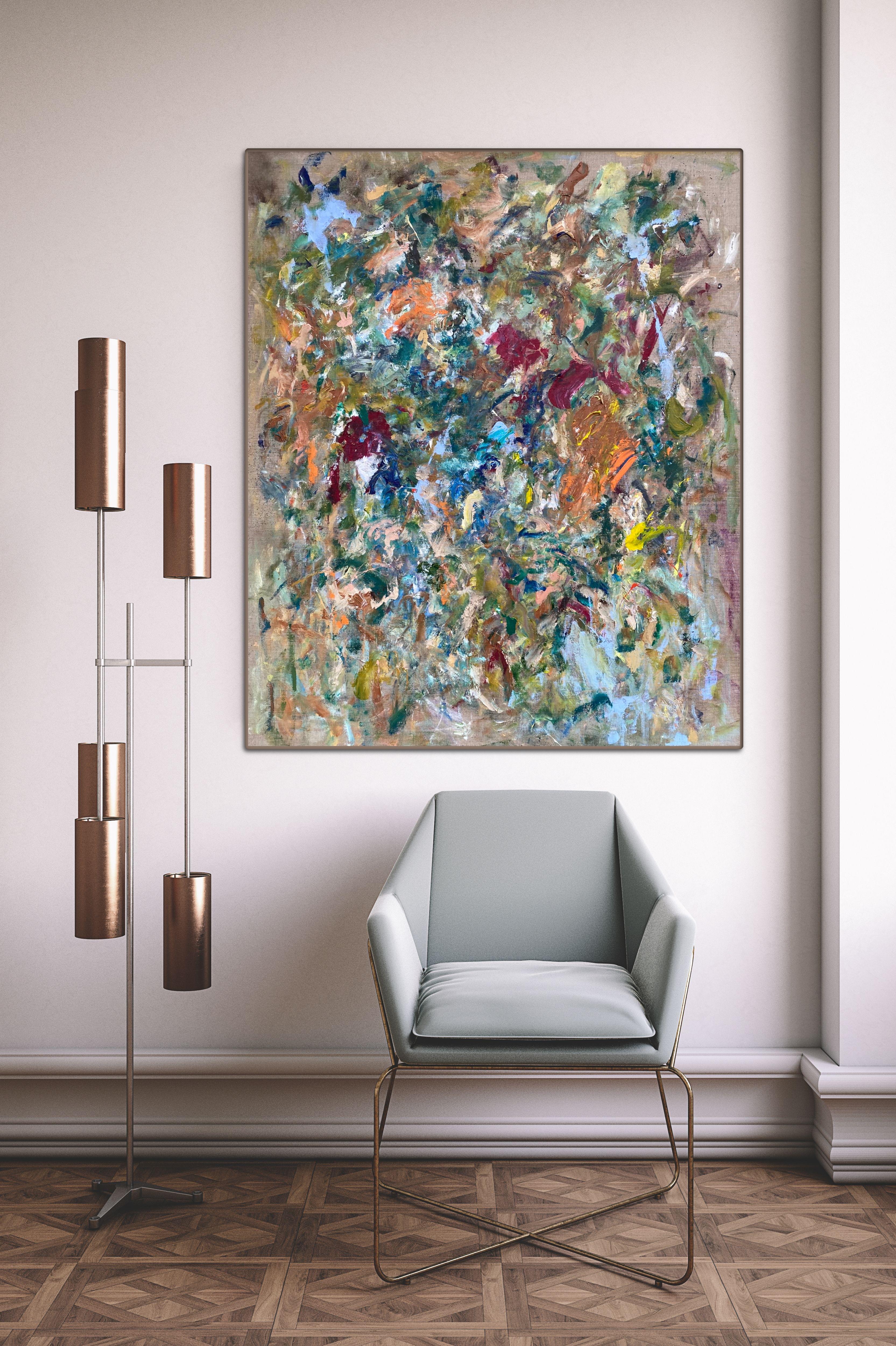 The Weight of Emptiness, raw linen, joan mitchell, de kooning, nature, Poons - Painting by Lloyd Tabing