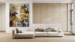 Transition From Day To Night, large, expressive, bold, non-figurative, blurred