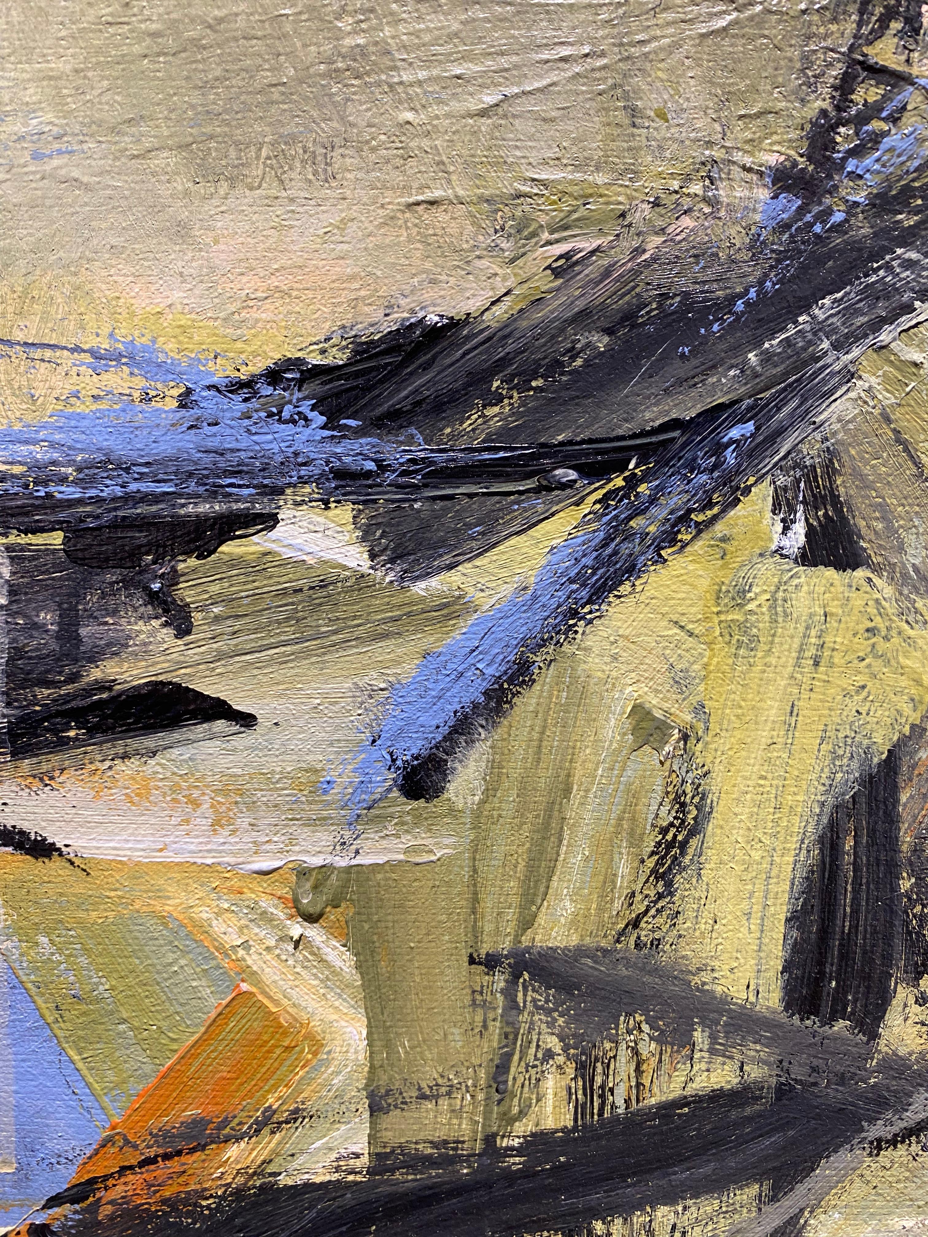 Quand l'amour prend le dessus I - Marron Abstract Painting par Lloyd Tabing