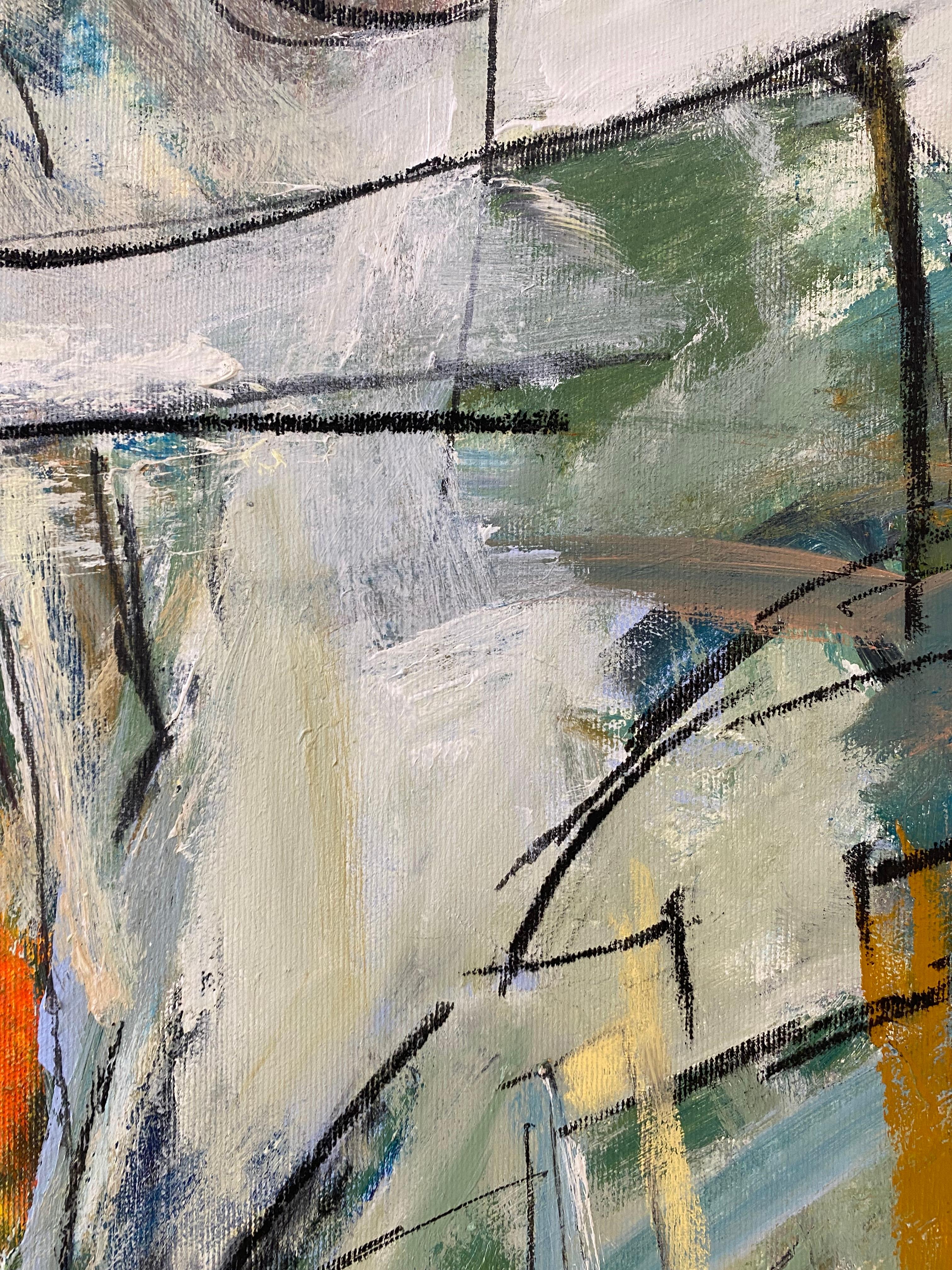 Word Of Mouth, minimalismo, contemporaneo, struttura, cubismo - Painting Astratto di Lloyd Tabing