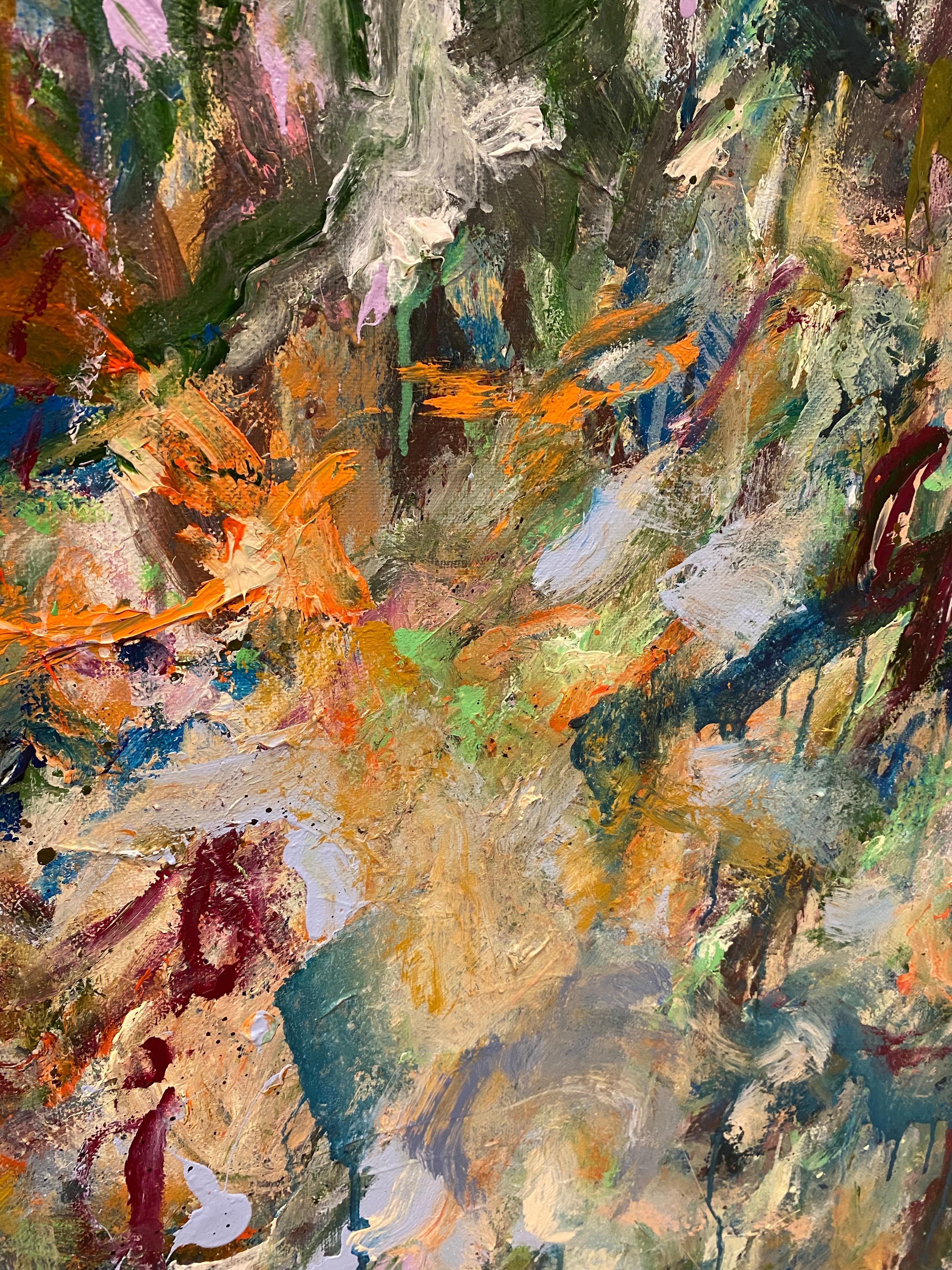 Your Eternal Journey, Joan Mitchell, Larry Poons, de Kooning, expressionism - Brown Landscape Painting by Lloyd Tabing