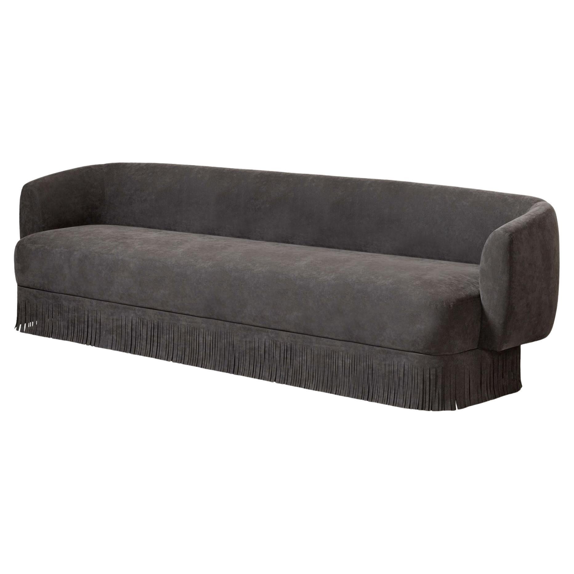 Lloyd Three-Seat Sofa with Fringes by Glenn Sestig x Giobagnara