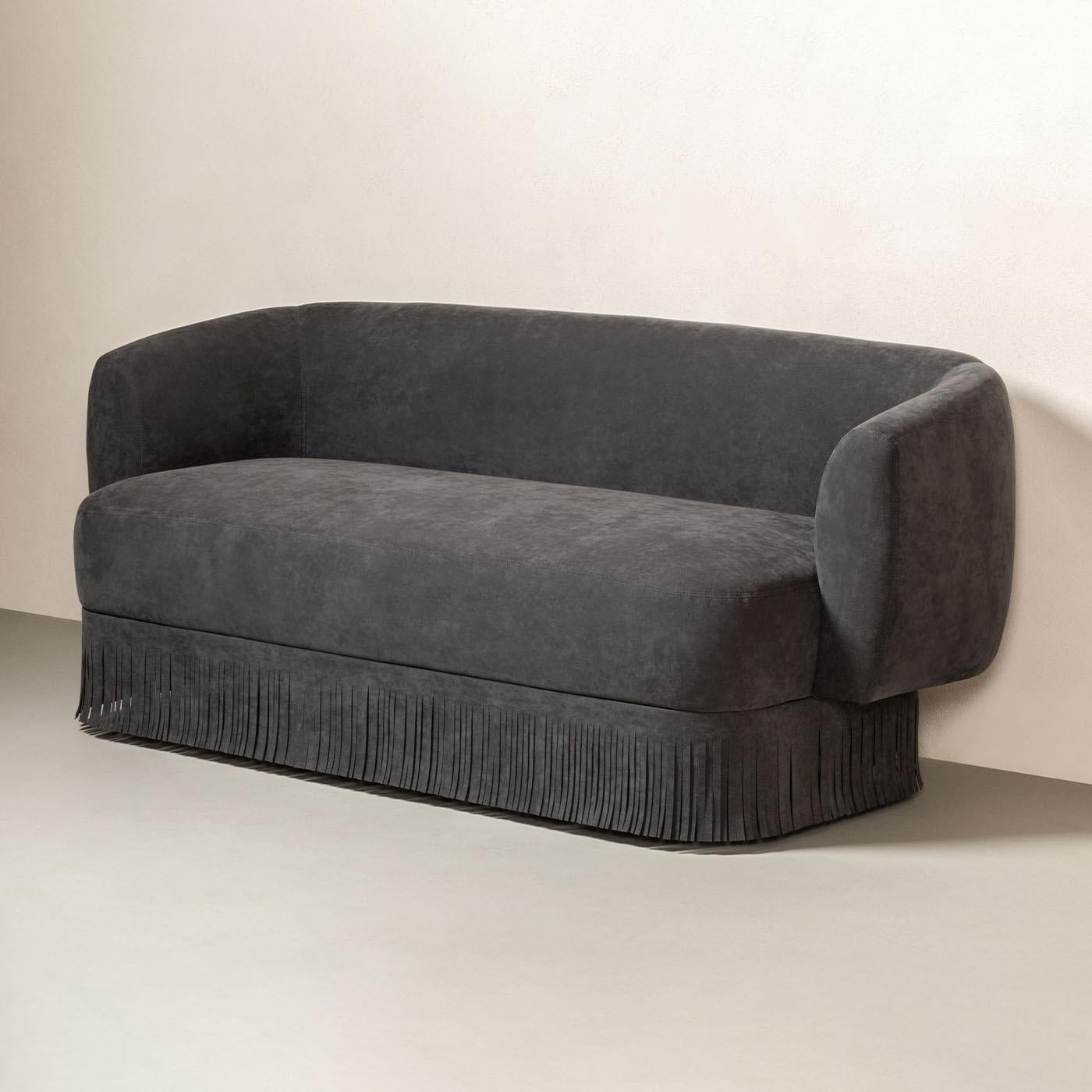 Italian Lloyd Two Seats Sofa With Fringes by Giobagnara For Sale