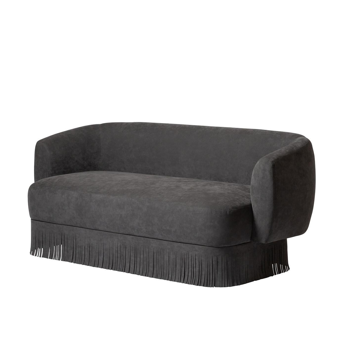 Textile Lloyd Two Seats Sofa With Fringes by Giobagnara For Sale