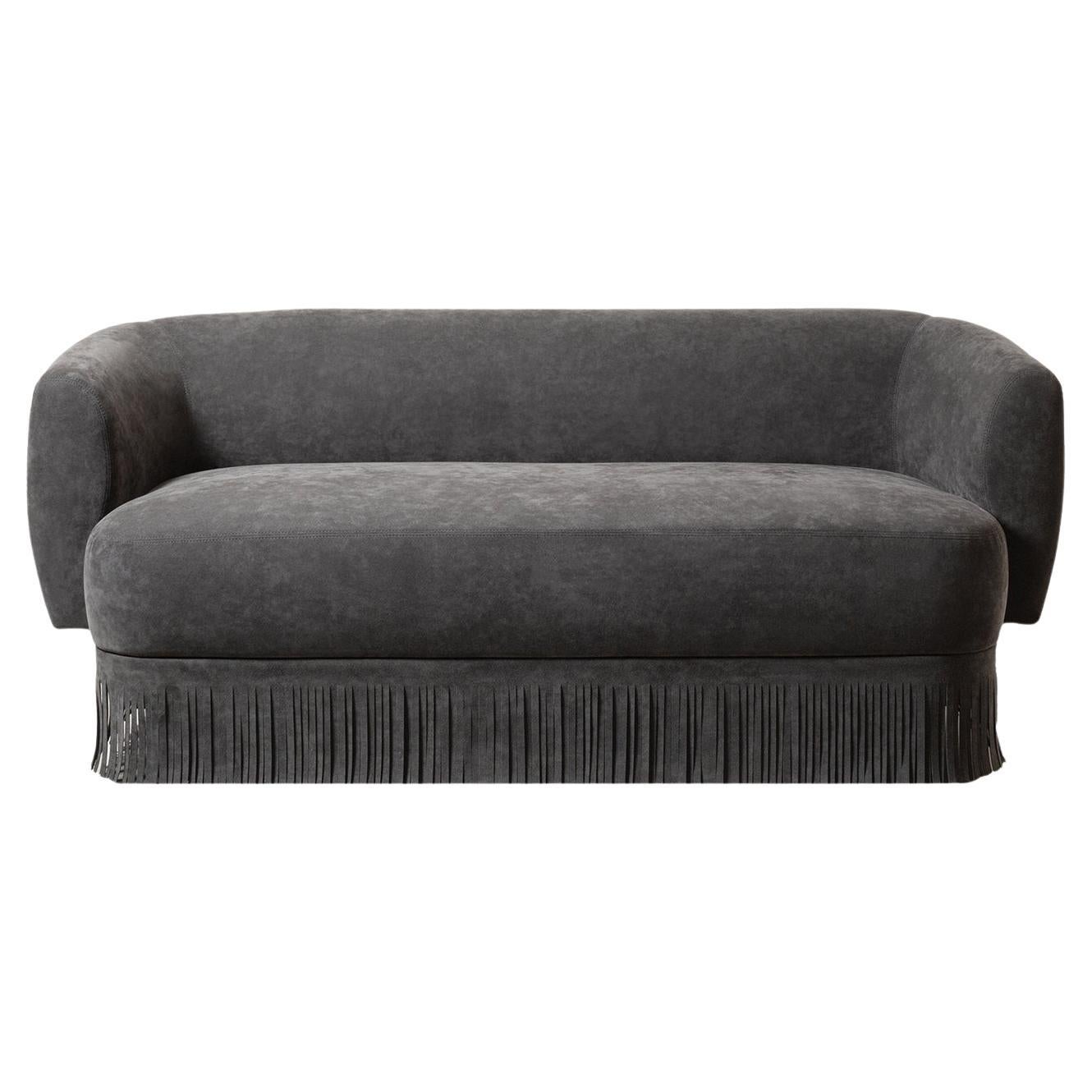 Lloyd Two Seats Sofa With Fringes by Giobagnara