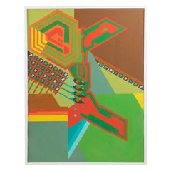 Lloyd Wright's Disciple Jack Justice Hard Edge Painting #1, 1960's