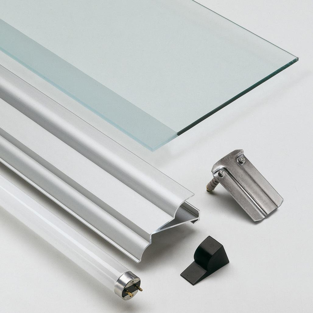 Anodized Lluís Cloet, Oscar Tusquets Shelve 'Hialina' Aluminium / Glass by BD Barcelona