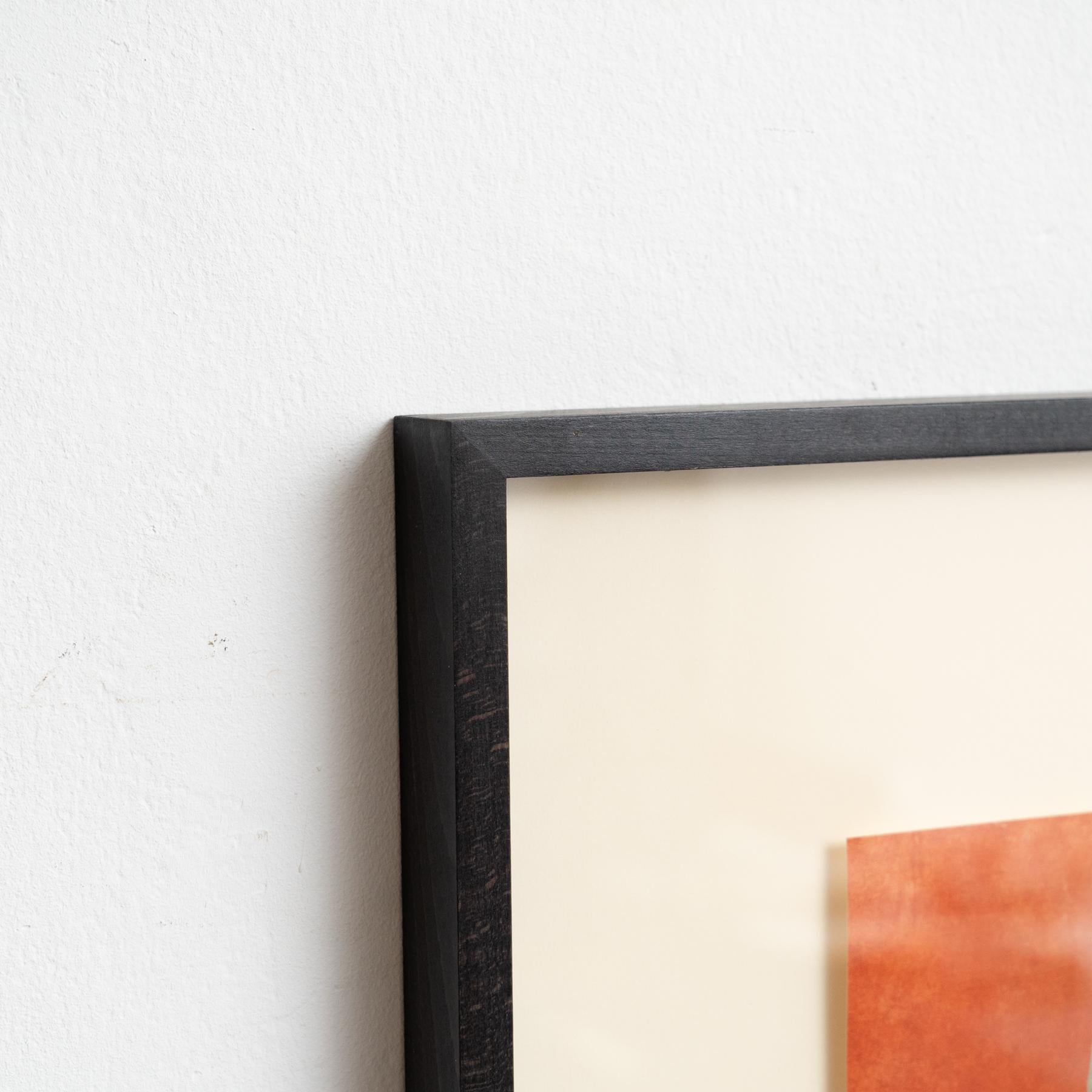 LLuis LLeo Abstrakte Orange, Schwarz und Beige gerahmte Lithografie auf Papier, 1999 im Angebot 7