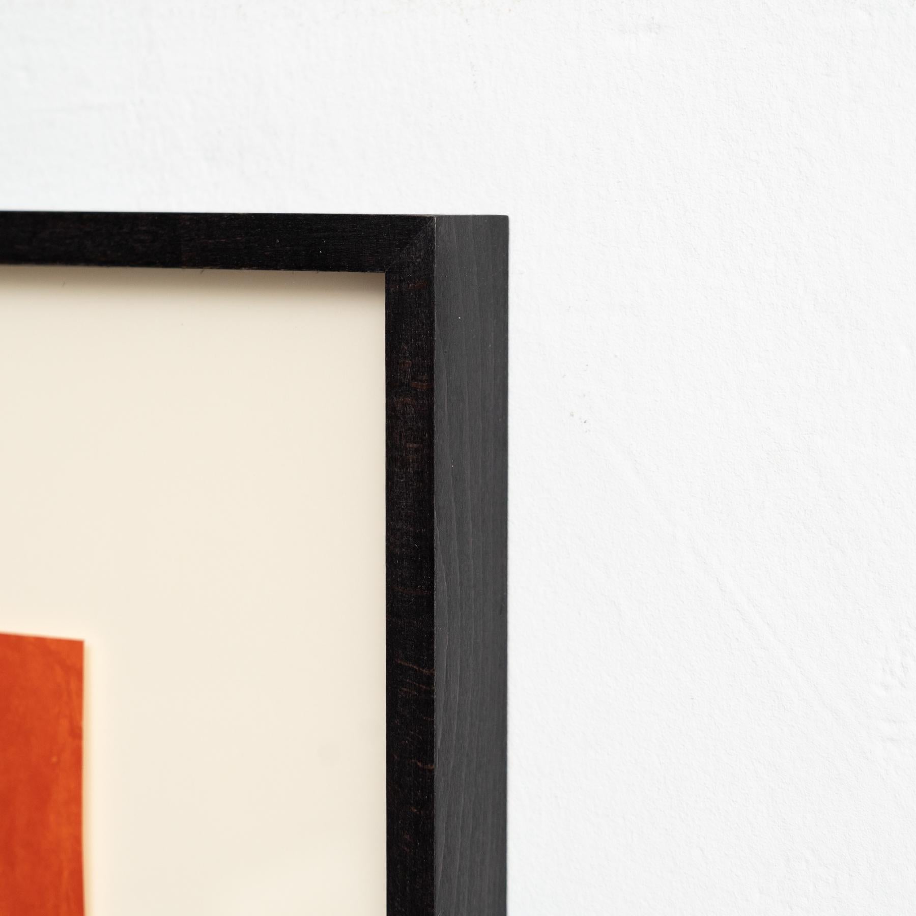 LLuis LLeo Abstrakte Orange, Schwarz und Beige gerahmte Lithografie auf Papier, 1999 im Angebot 3