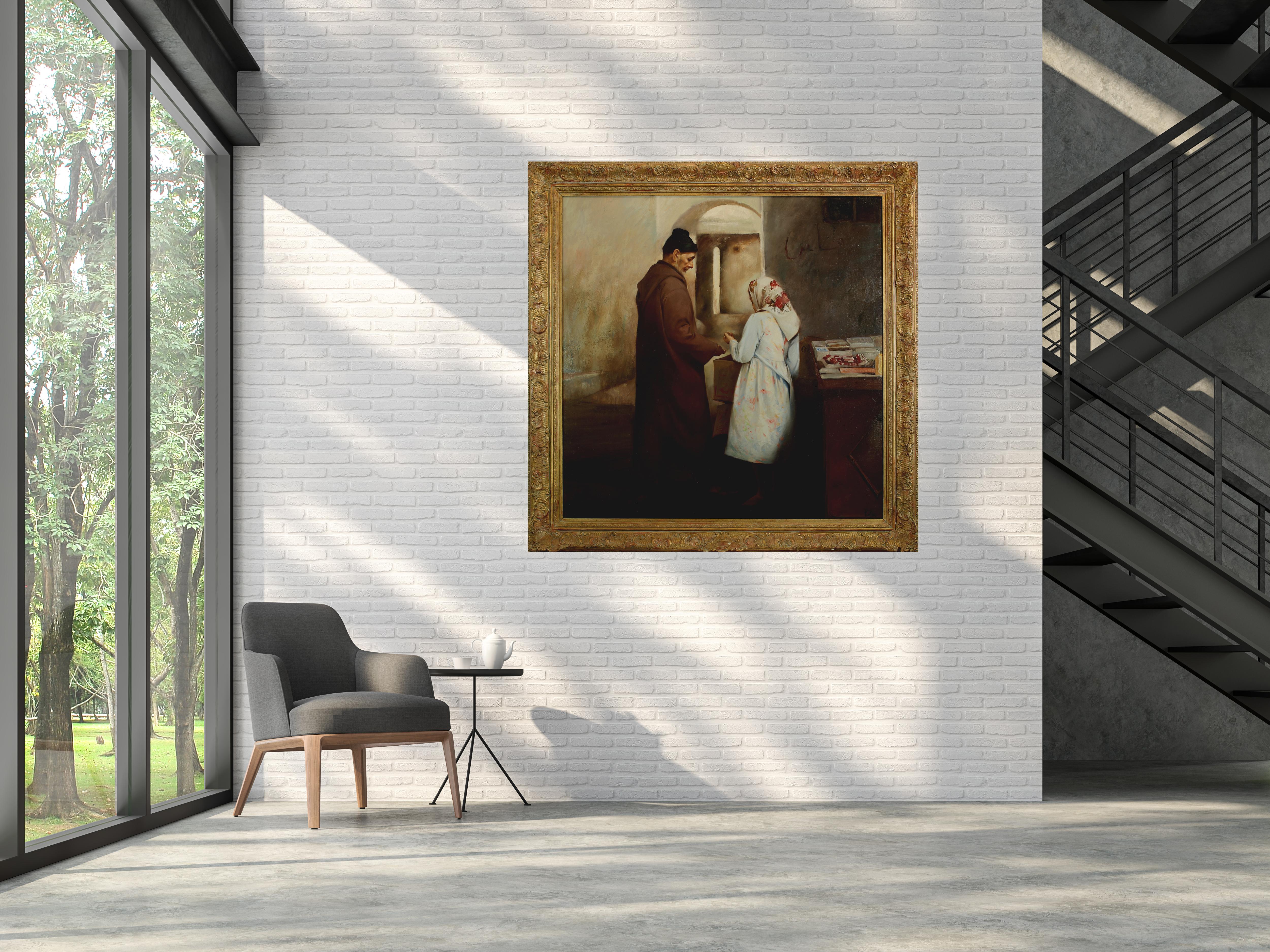  Lluis Ribas  Araber  quadratisch  Großes Original realistisches Gemälde auf Acryl-Leinwand im Angebot 11
