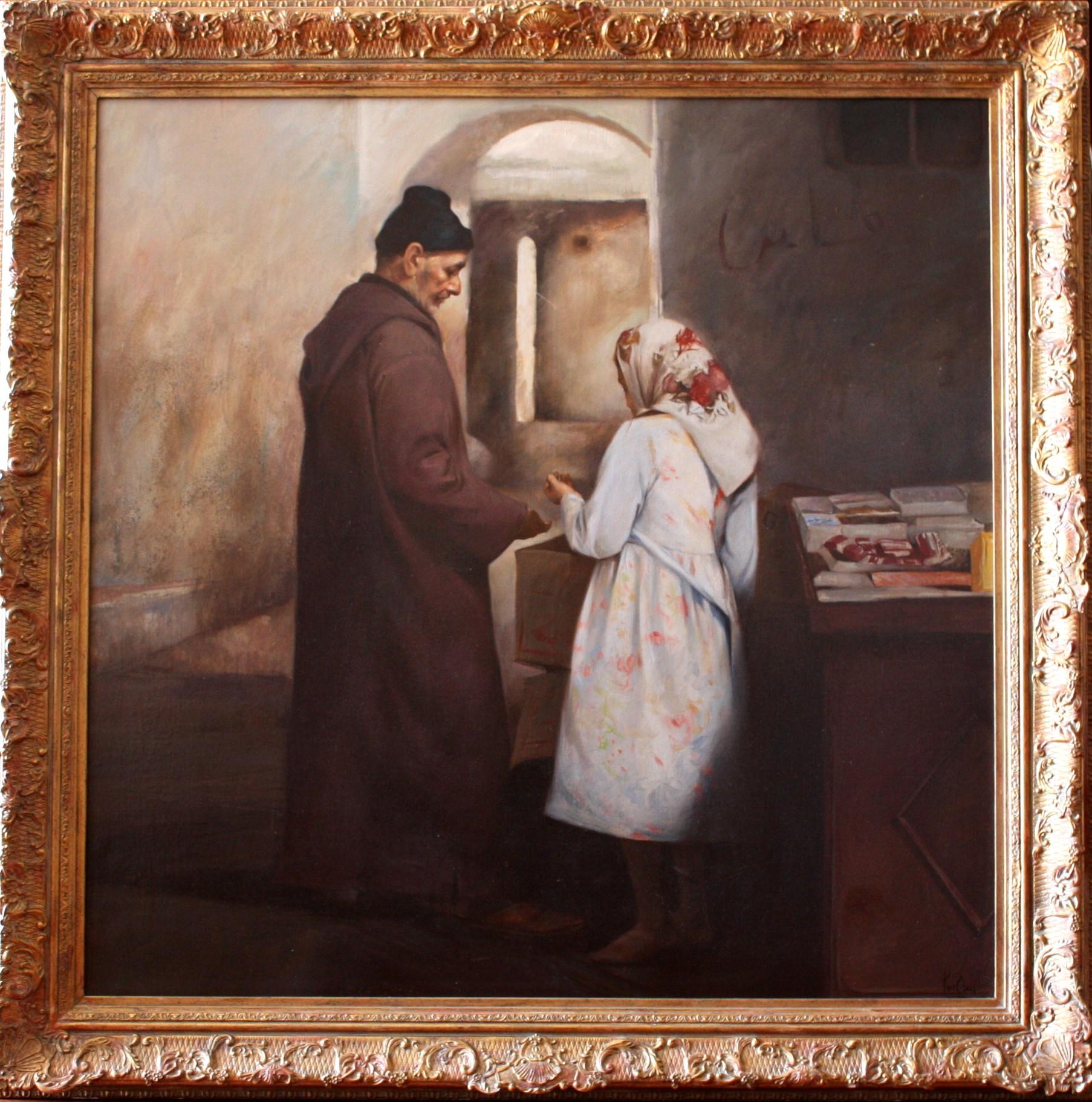 Lluis Ribas  Arabes  Carré  Grande peinture réaliste originale en acrylique sur toile en vente 9