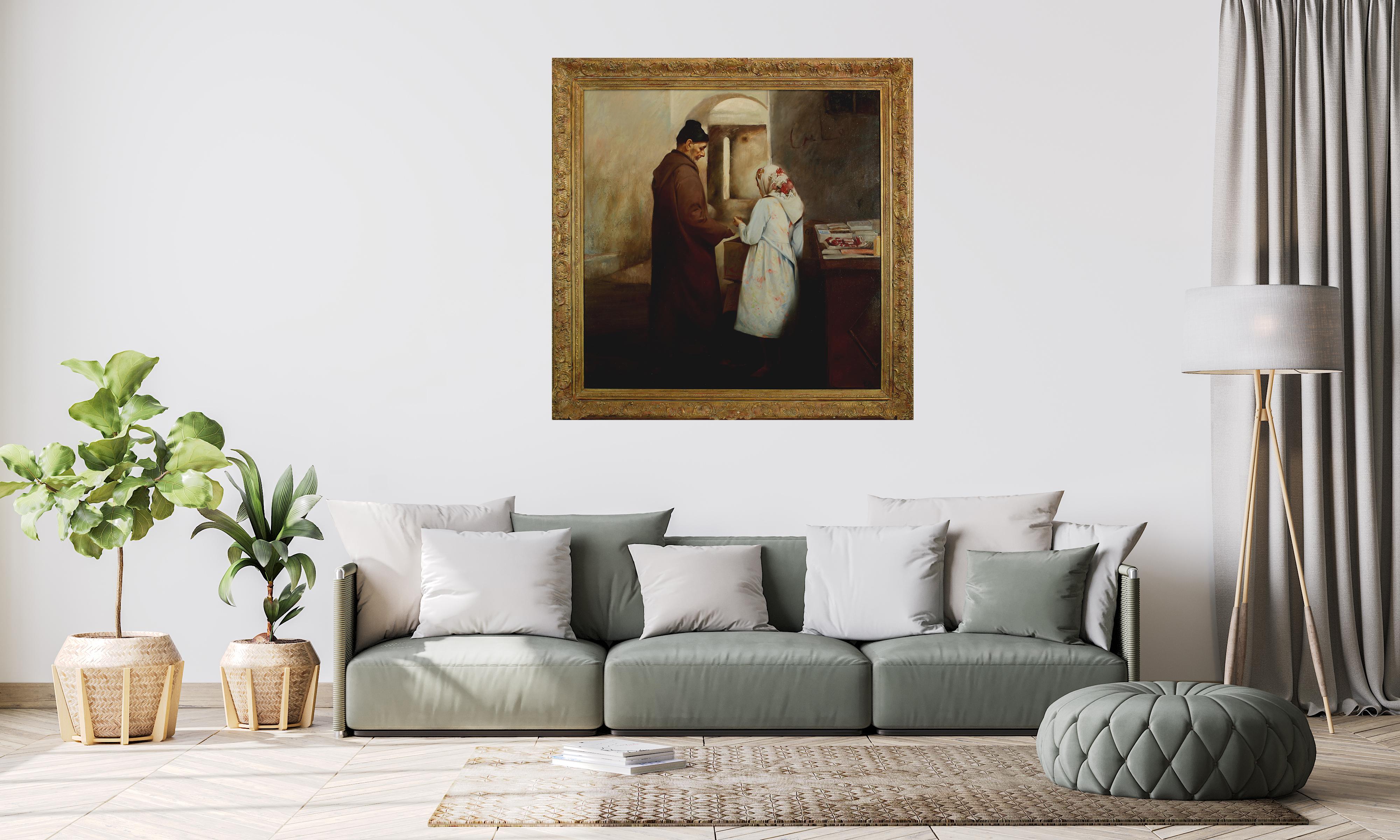 Lluis Ribas  Arabes  Carré  Grande peinture réaliste originale en acrylique sur toile en vente 10