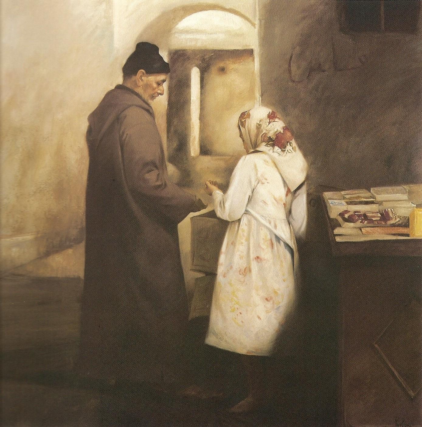 Lluis Ribas  Arabes  Carré  Grande peinture réaliste originale en acrylique sur toile en vente 3