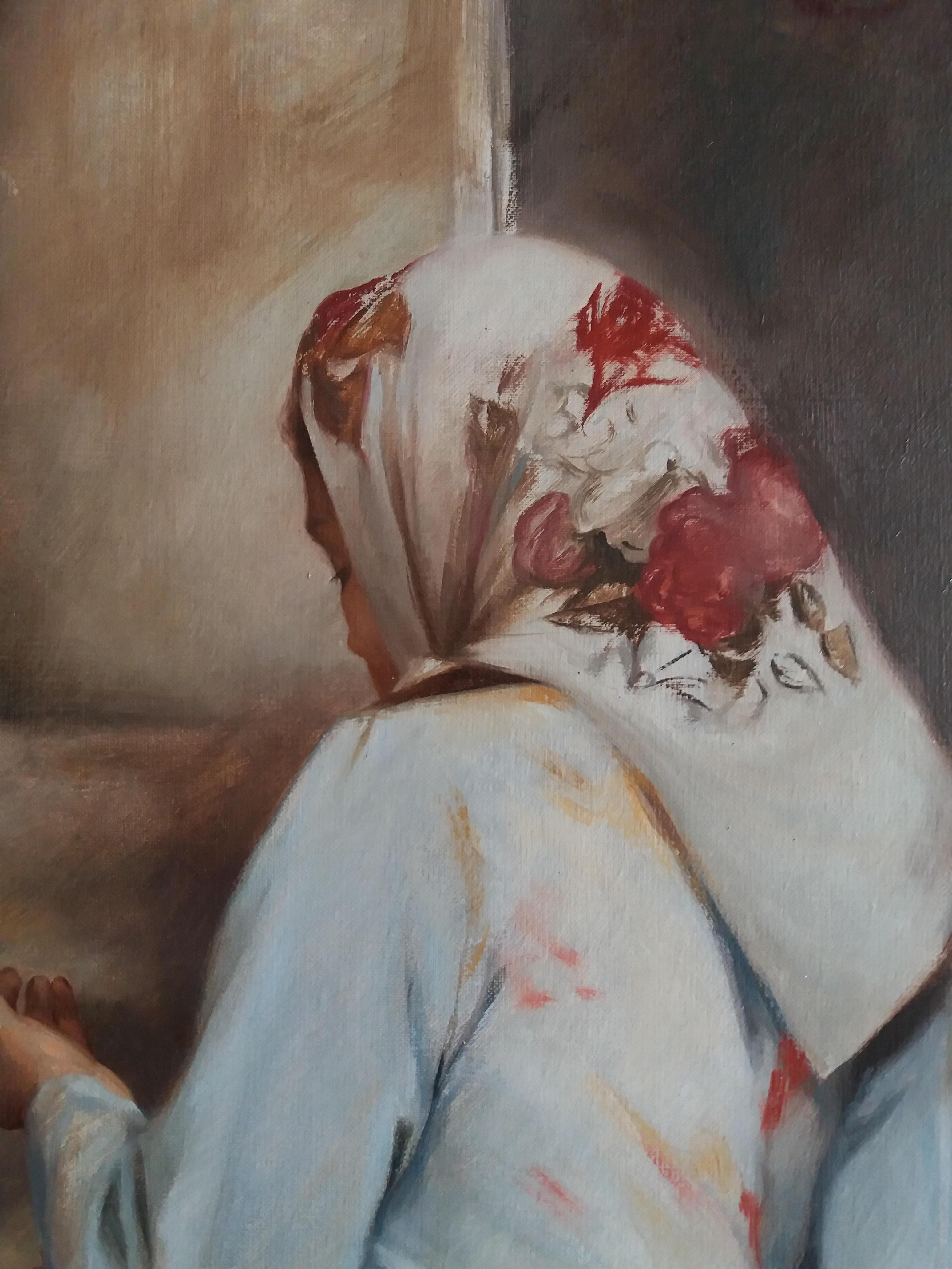Lluis Ribas  Arabes  Carré  Grande peinture réaliste originale en acrylique sur toile en vente 5