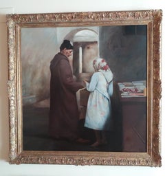 Lluis Ribas  Arabs  Square  Big original realist acrylic canvas painting