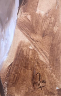 Self-portrait oil on canvas painting