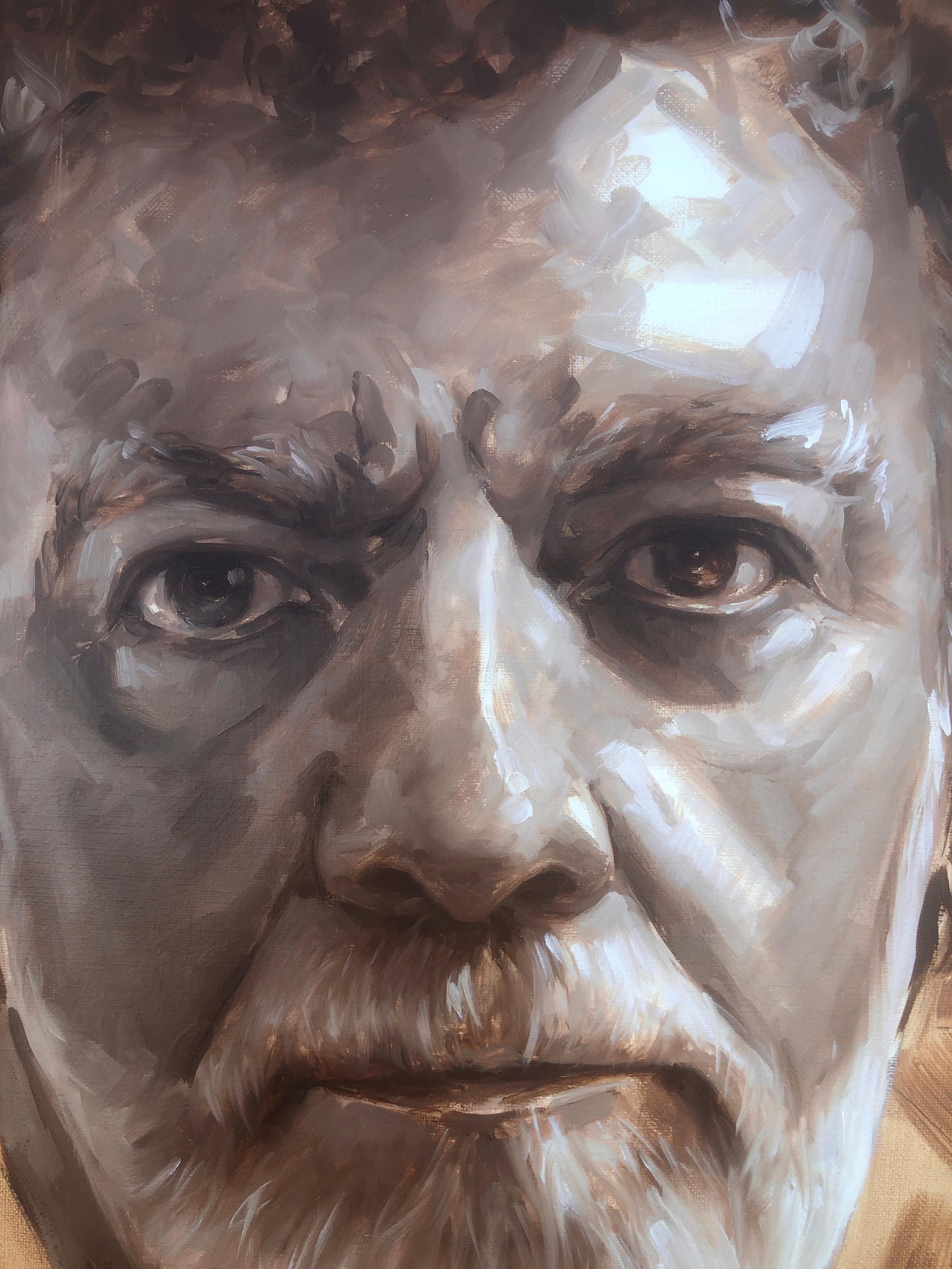 Lluis Ribas (1949) - Autorretrato - Lienzo al óleo
Medidas del óleo 55x46 cm.
Sin marco.
