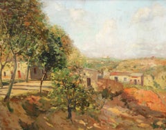 Verano en el pueblo - Óleo sobre tela - Firmado y enmarcado - Año 1946