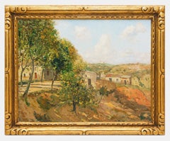 Sommer im Dorf – Öl auf Leinwand – signiert und gerahmt – Jahr 1946