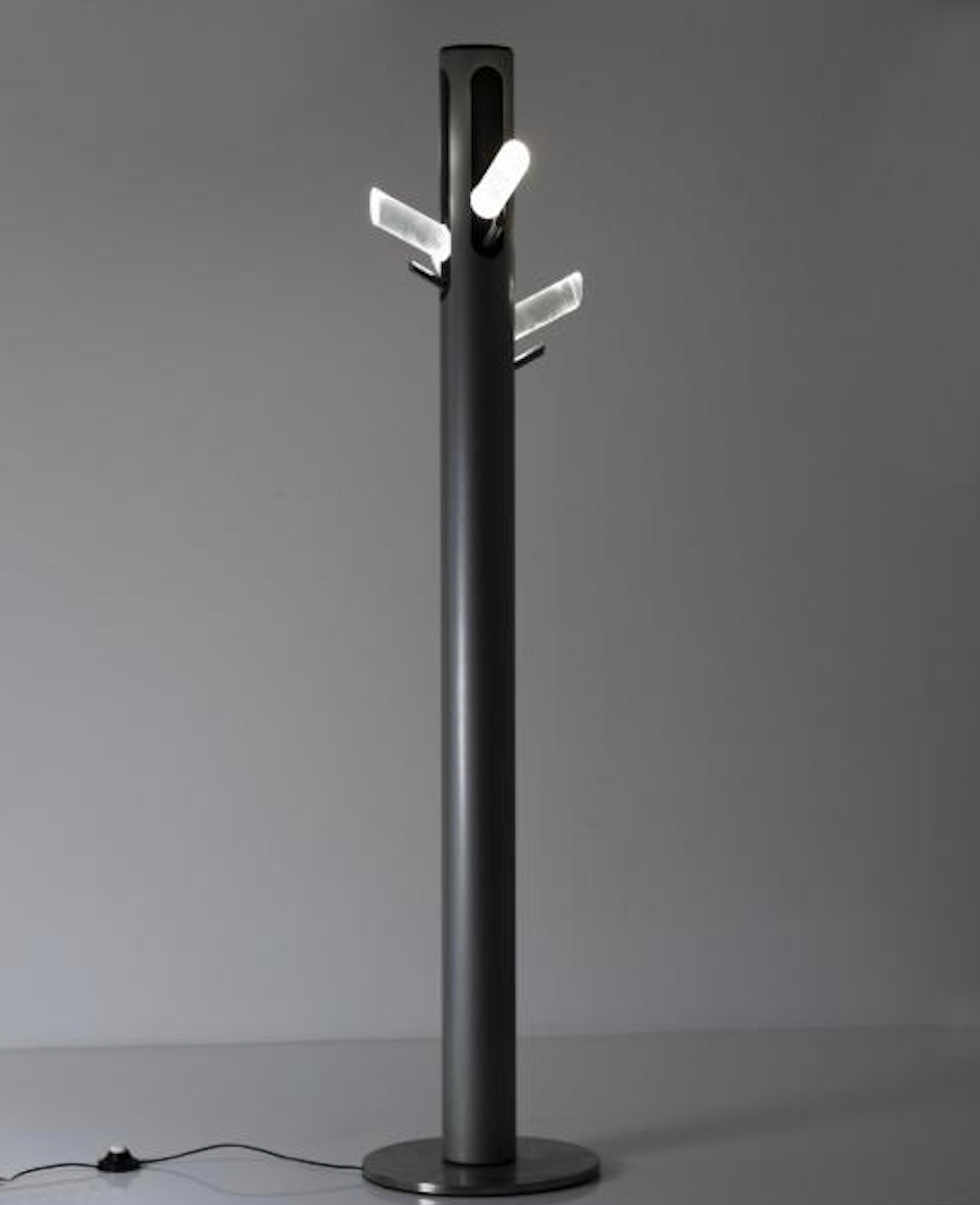 lluminated coatstand, coatrack, floor lamp.
Italy 1970s 
For an interior pop and design.