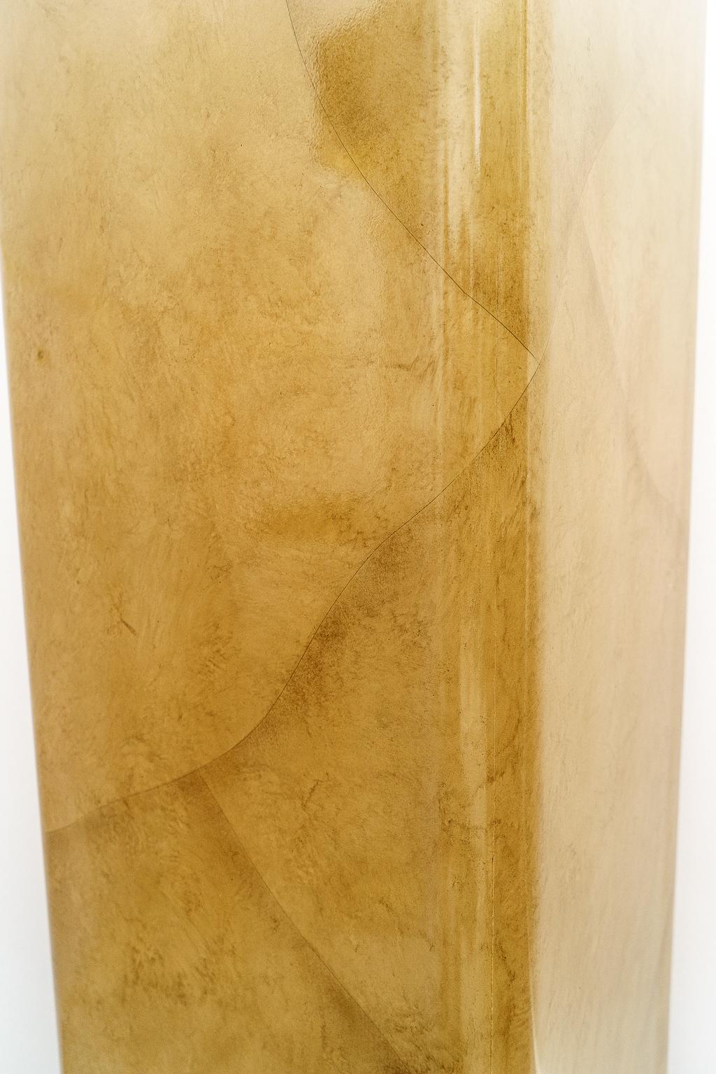 American Lluminated Pedestal Faux Goatskin with Lucite For Sale