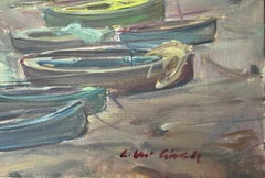 Port of Can Calau Calella de Palafrugell spanish mediterranean seascape oil