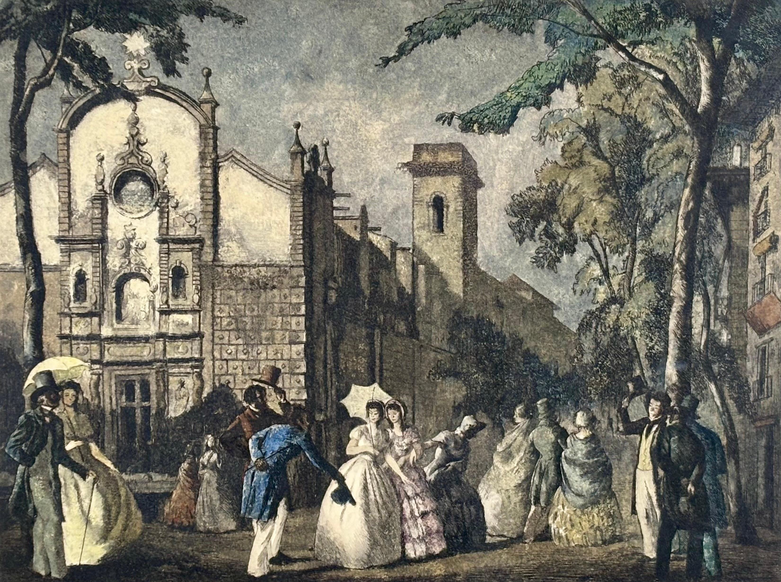 LLuís Muntané Muns Figurative Painting – "La iglesia de Belén en 1840" 1a. prueba.