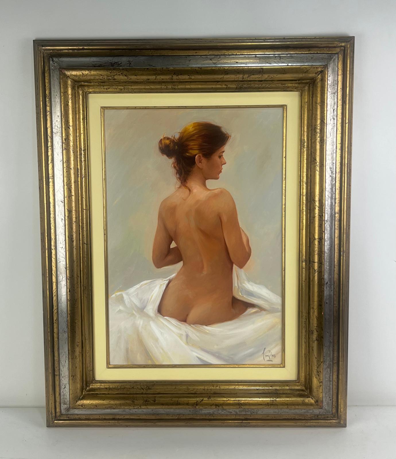 Desnudo femenino - Óleo sobre tela - Painting de Lluís Ribas 