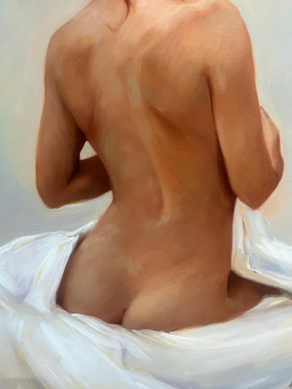 Desnudo femenino - Óleo sobre tela - Nude Painting Marrón de Lluís Ribas 
