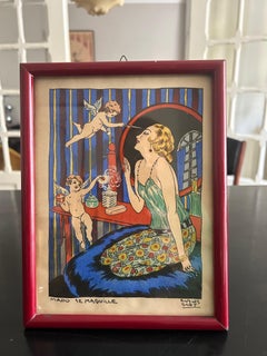 llustration " Mado se maquille " de Carlos Baudy, 1932