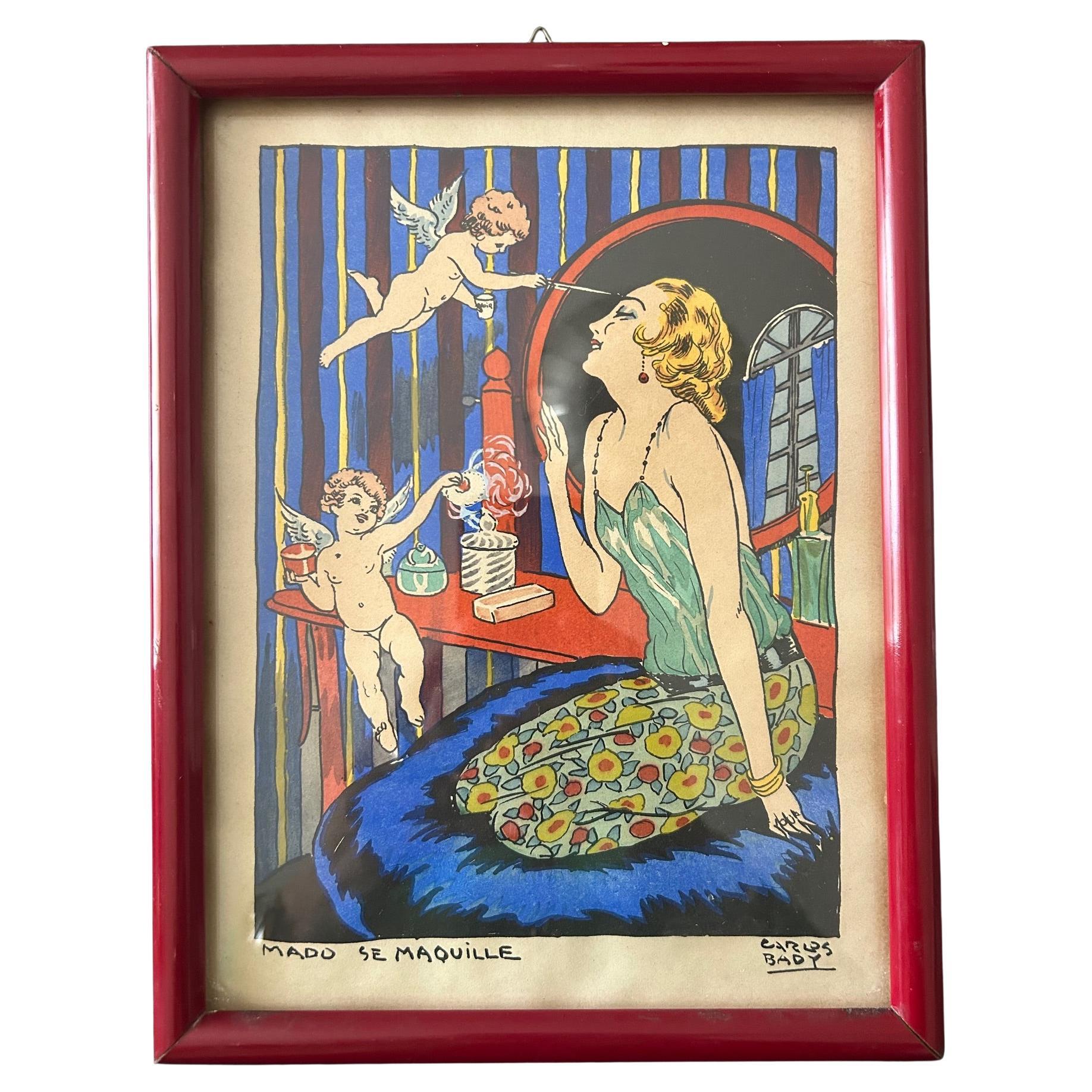 llustration " Mado se maquille " de Carlos Baudy, 1932