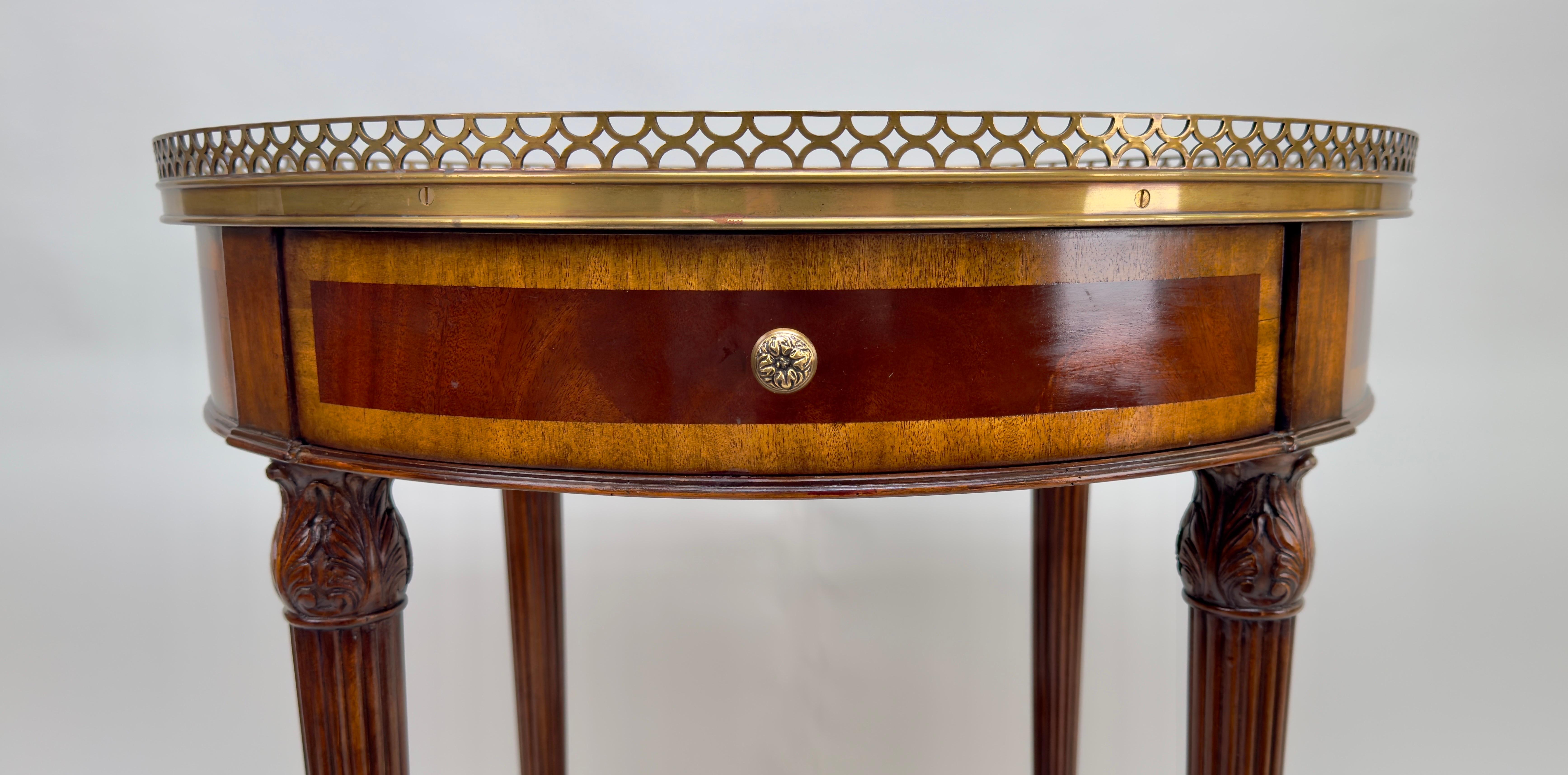 LLyod Boxton French Louis XVI Style Bouillotte Mahogany Side, End Table, a pair  For Sale 5