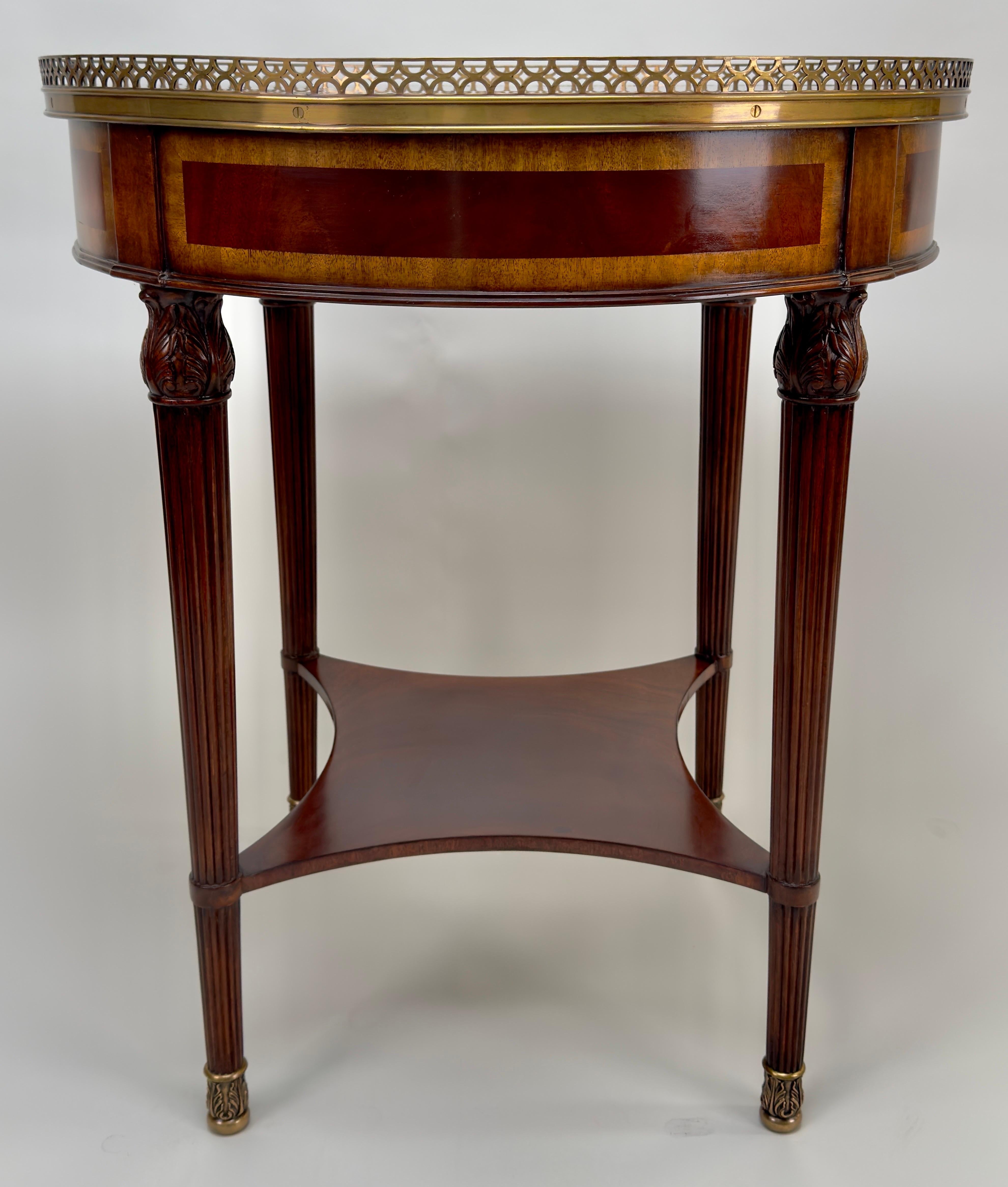 LLyod Boxton French Louis XVI Style Bouillotte Mahogany Side, End Table, a pair  1