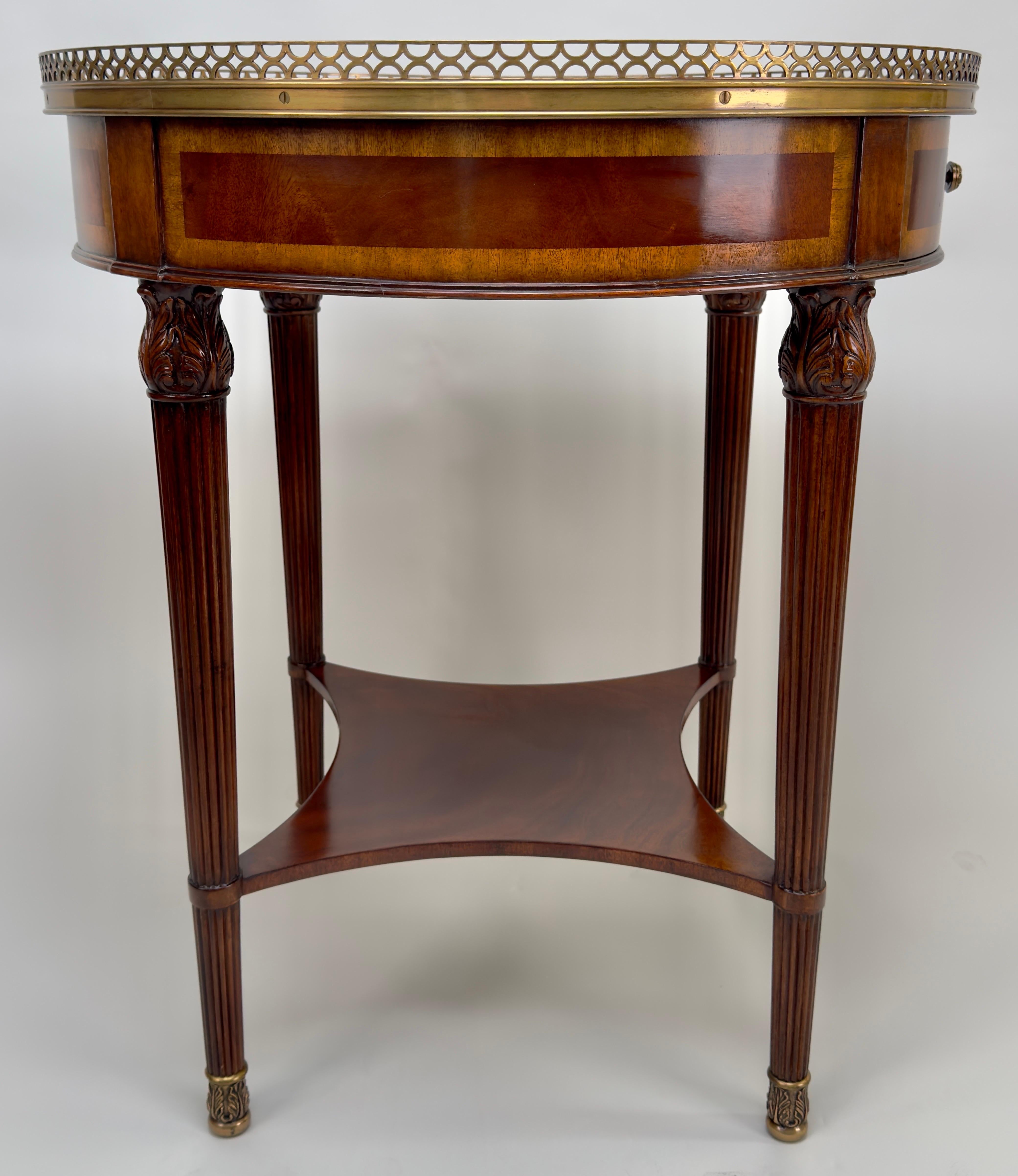 LLyod Boxton French Louis XVI Style Bouillotte Mahogany Side, End Table, a pair  2