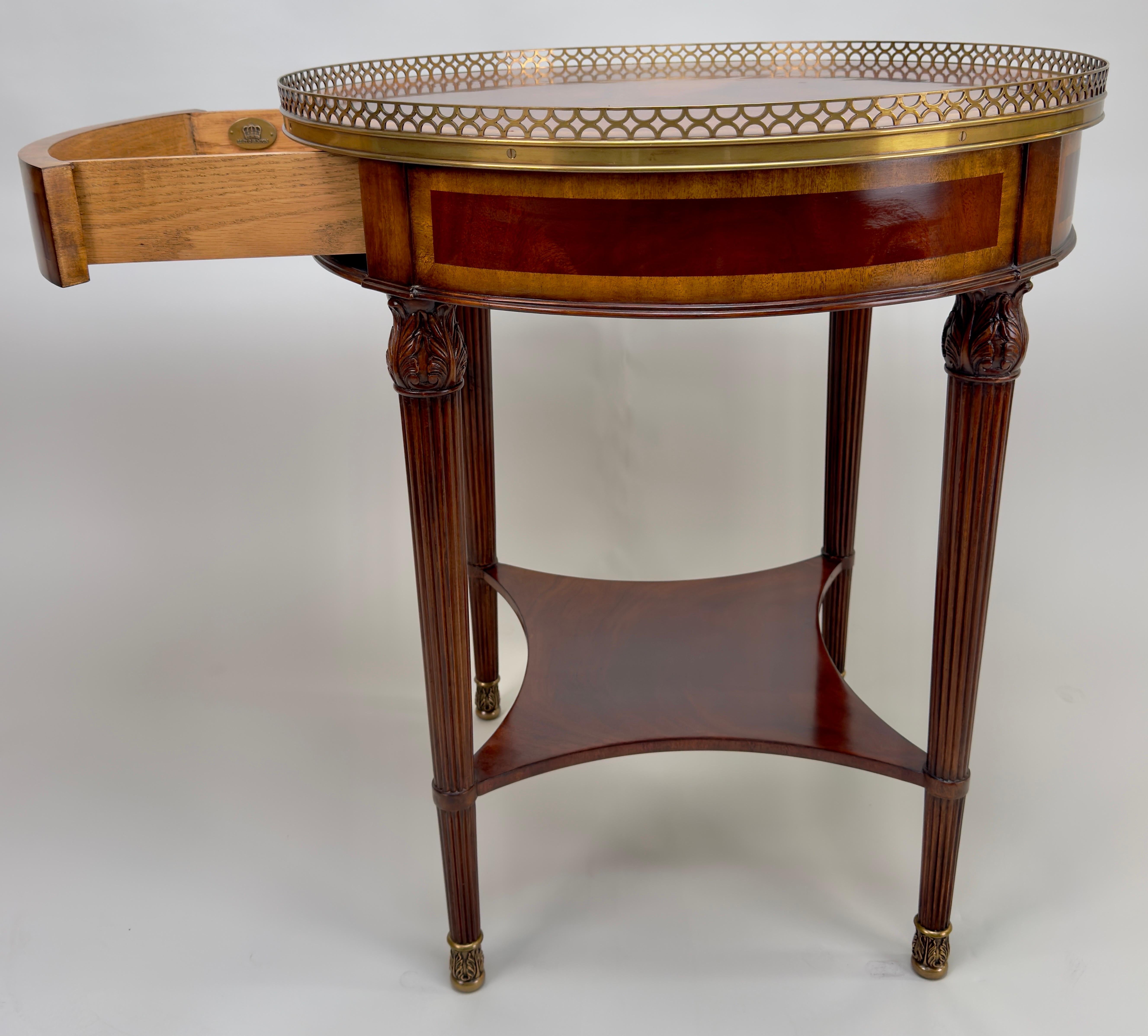LLyod Boxton French Louis XVI Style Bouillotte Mahogany Side, End Table, a pair  For Sale 3
