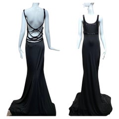 Llyod Klein Black Silk Jersey Cut out gown